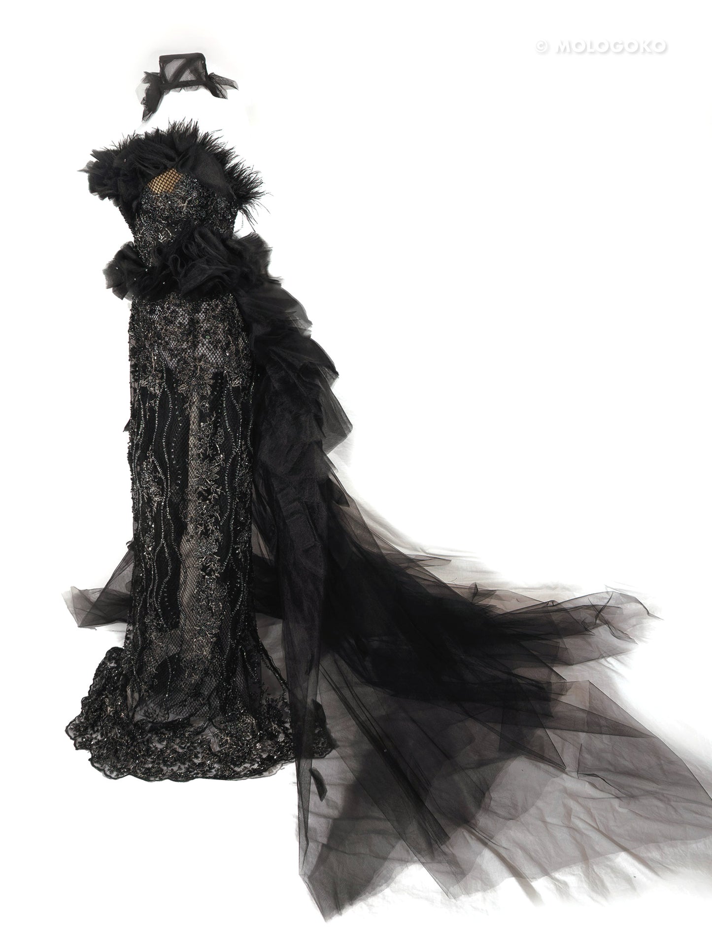 Black Swan Red Carpet Style Goth Gown Set