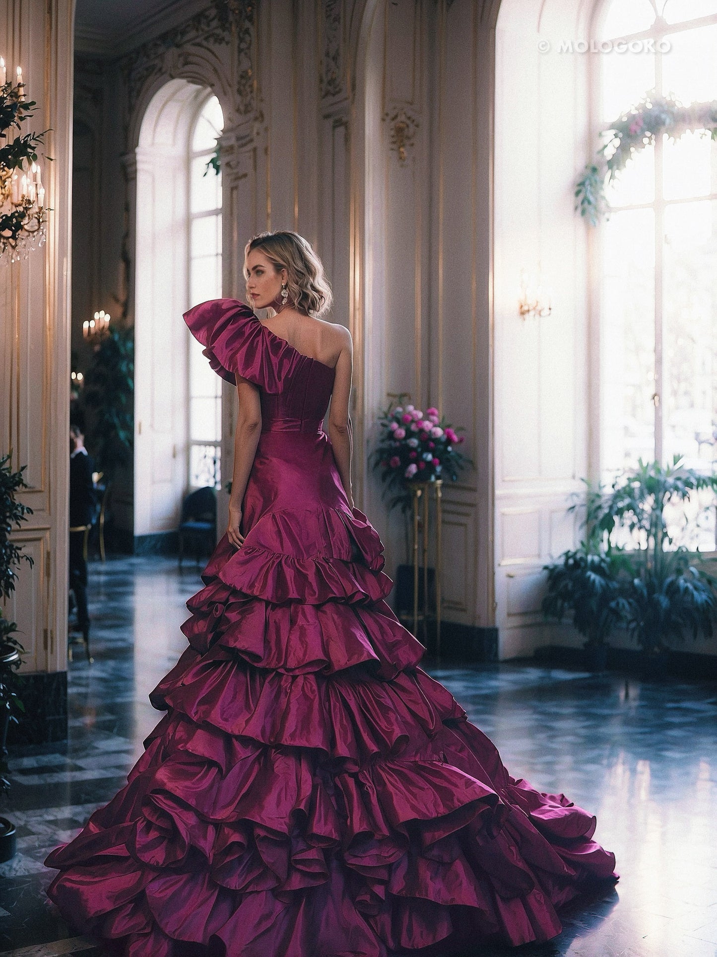 Marigold Sea Of Ruffles Gown - Mologoko Couture