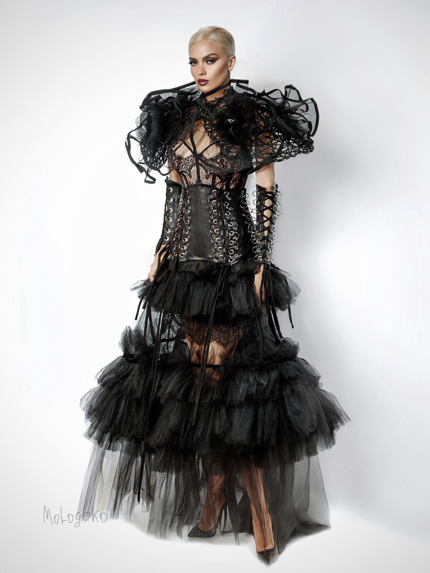 Key chain rings faux leather arm corsets - Mologoko Couture