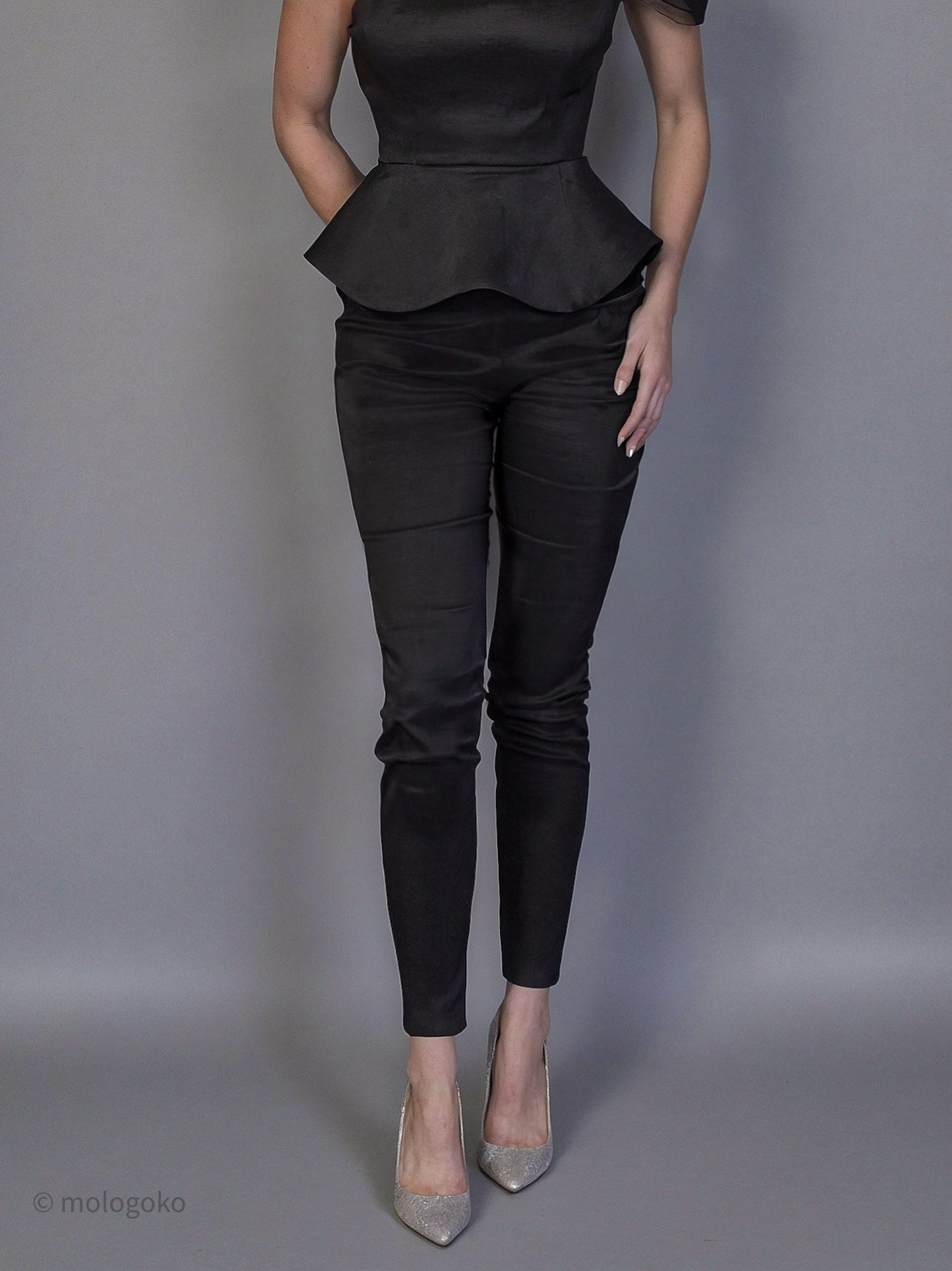 Base Stretch Taffeta Slim Cut Trousers