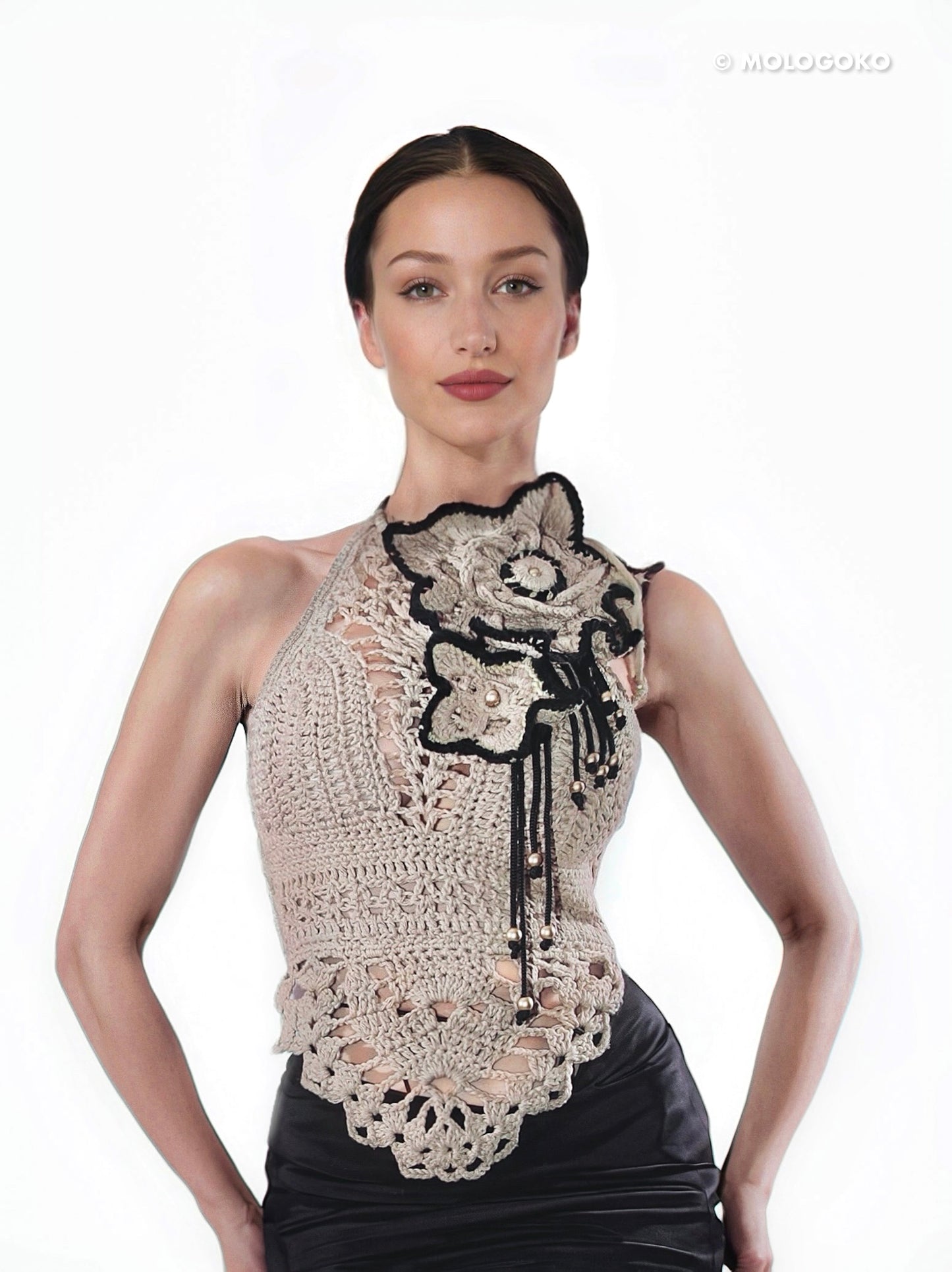 Marina Crochet Large Flower Top - Mologoko Couture