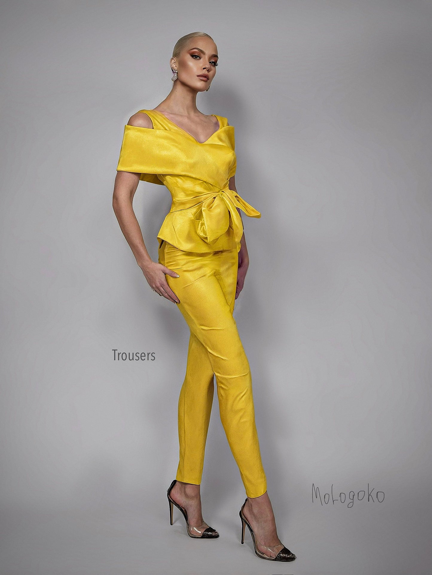 Base Stretch Taffeta Slim Cut Trousers