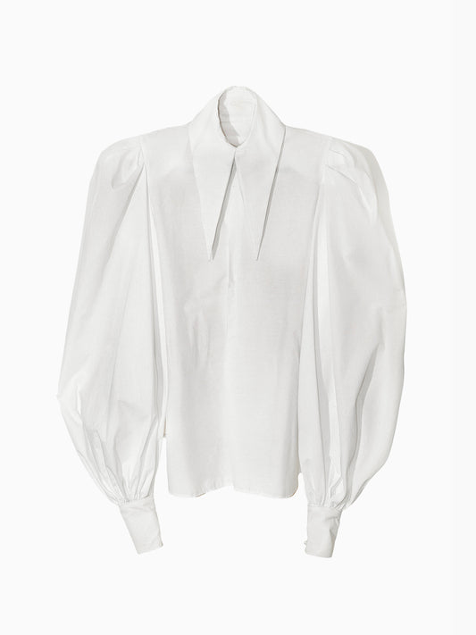 Large Pointy Collar Statement Sleeves Shirt
