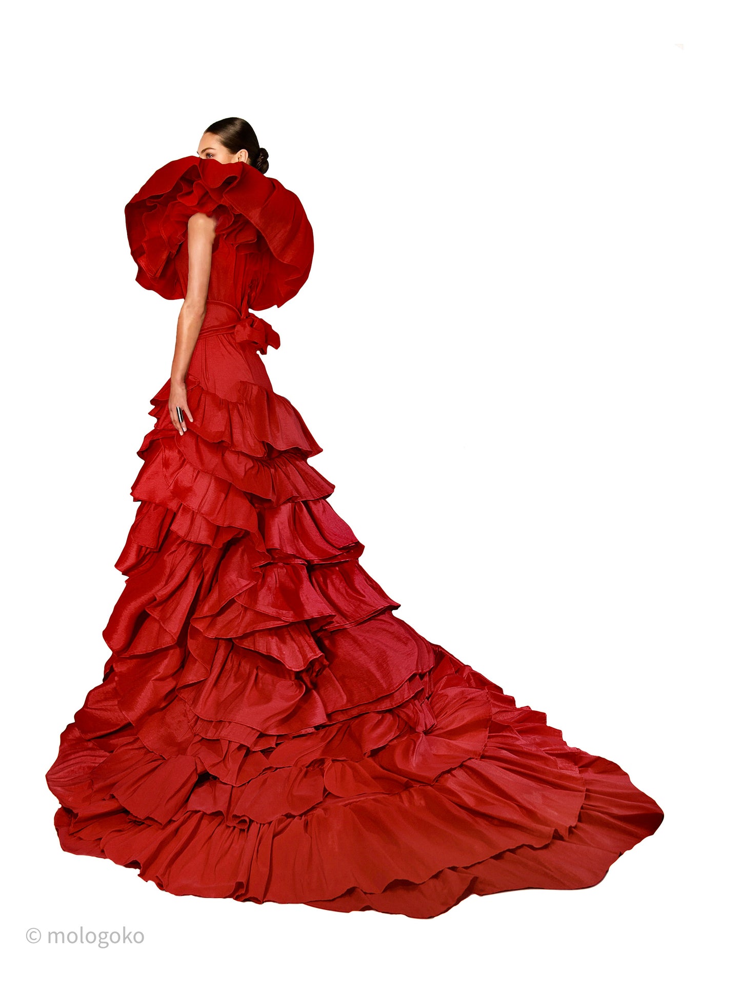 Marigold Sea Of Ruffles Gown - Mologoko Couture