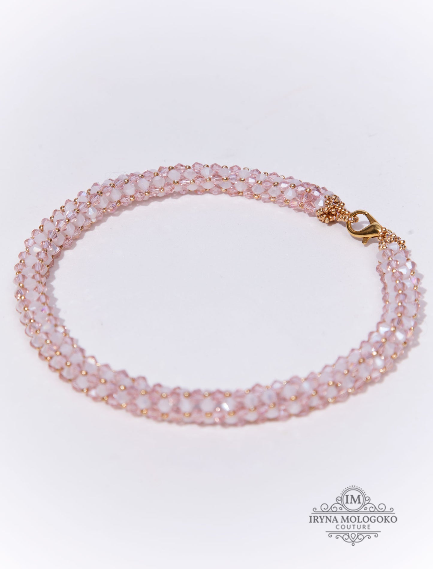 BLUSH PINK GOLD BEADED STATEMENT SET