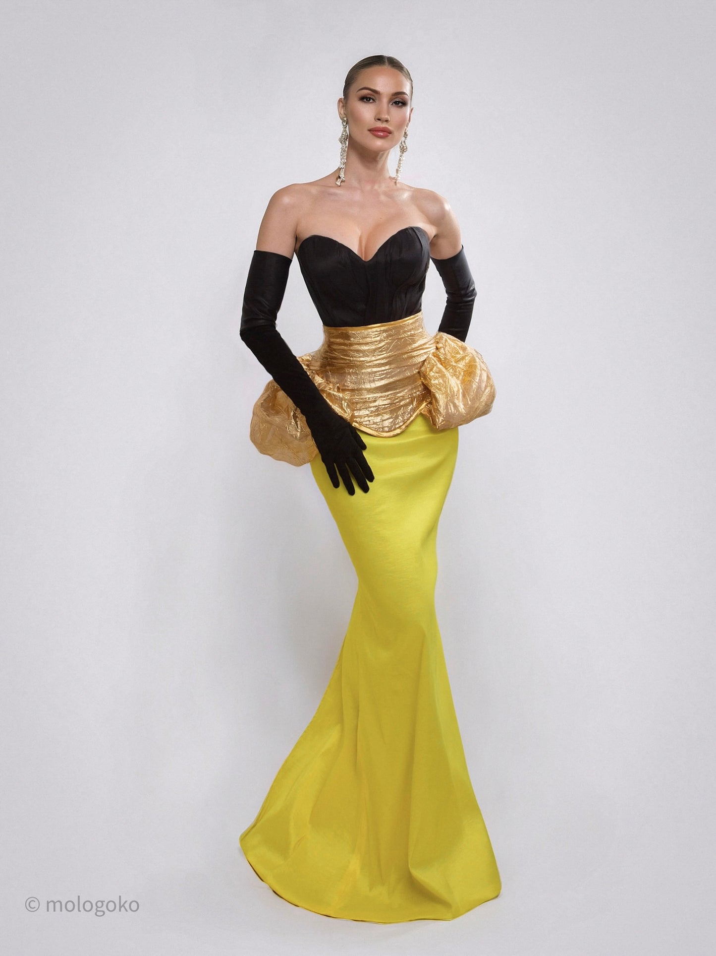 Basic Evening Floor Length Taffeta Skirt