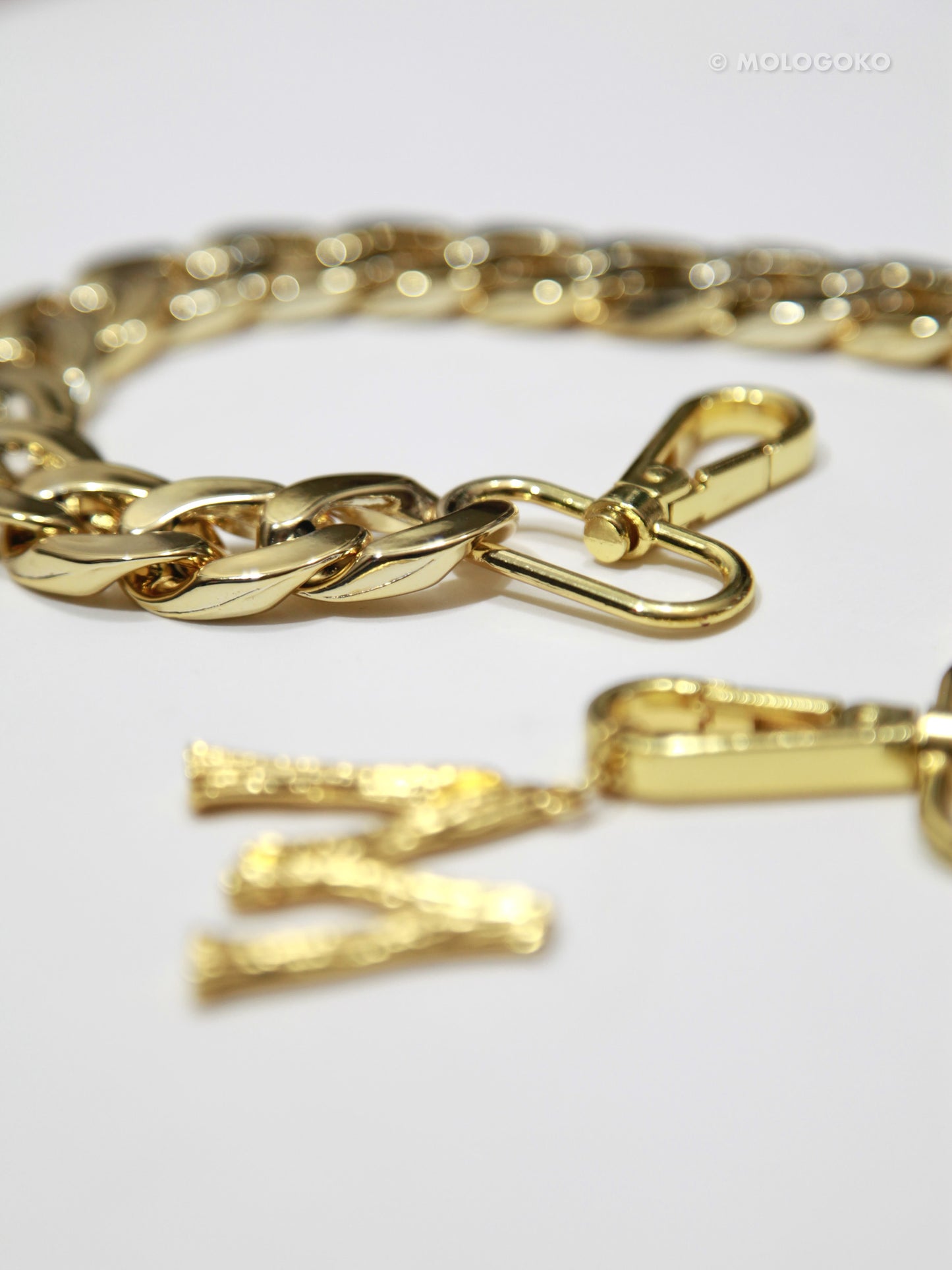 Abstract GOLD Chunky Personalized Monogram Initial Necklace Transformer
