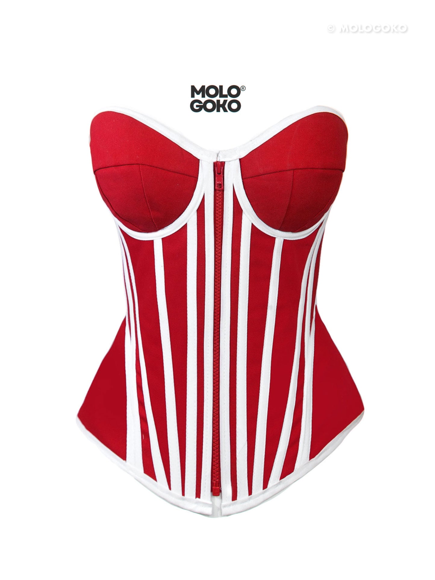 Red Porsche Front Zipper Corset