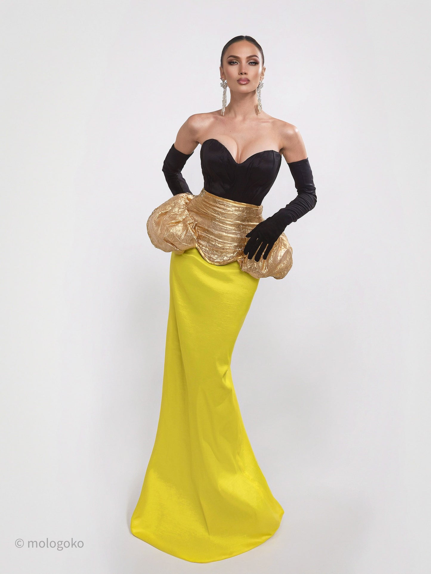 Basic Evening Floor Length Taffeta Skirt