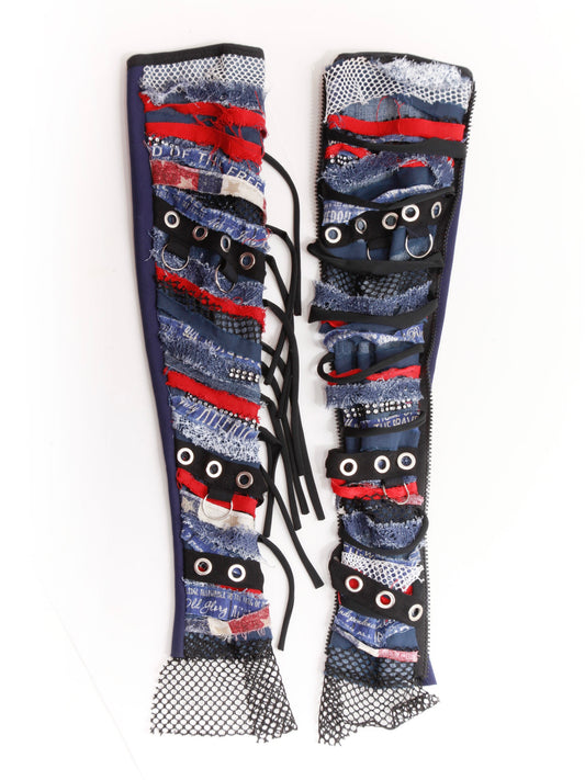 Grunge jeans and zippers gloves - Mologoko Couture