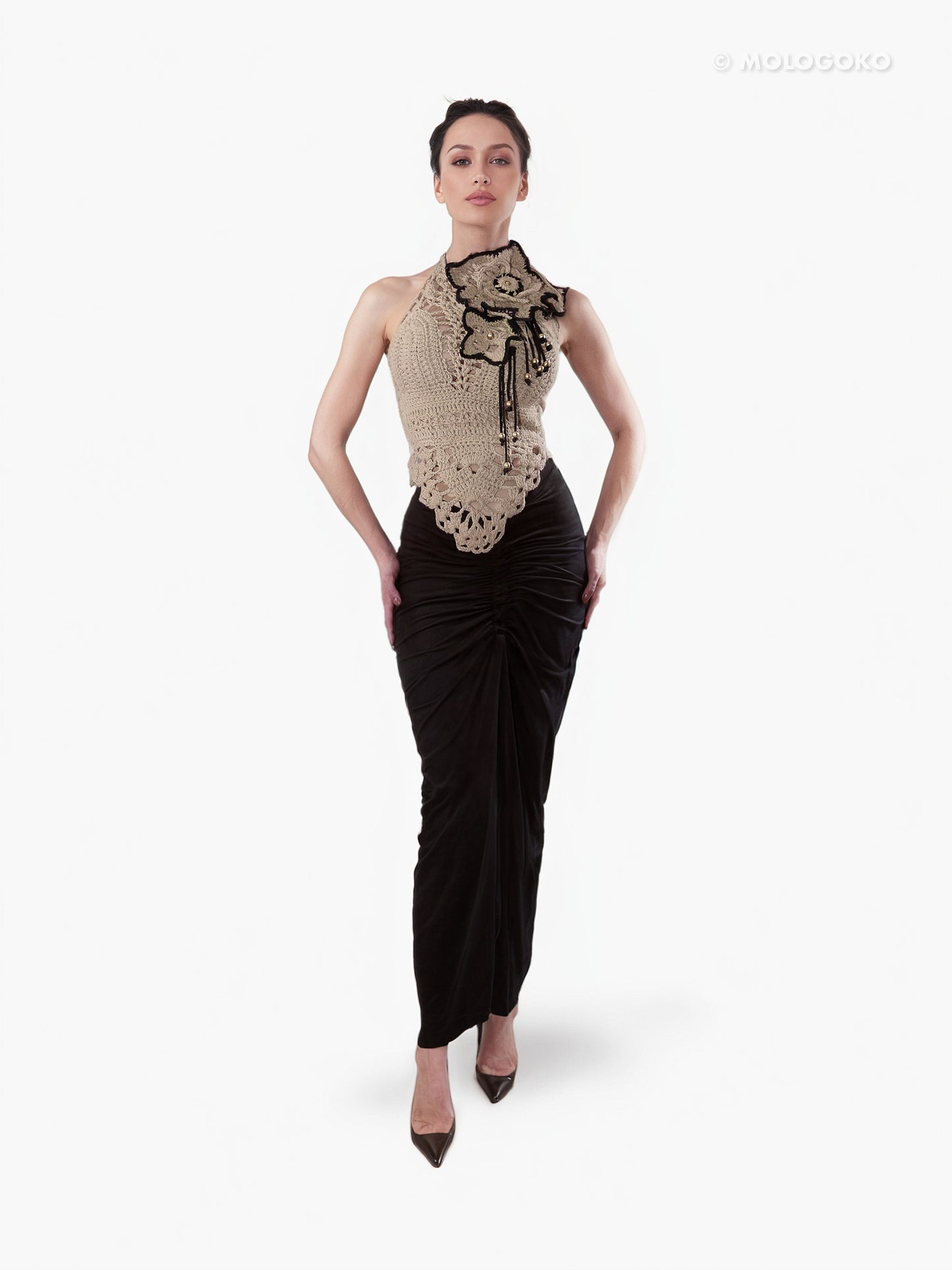 Marina Crochet Large Flower Top - Mologoko Couture