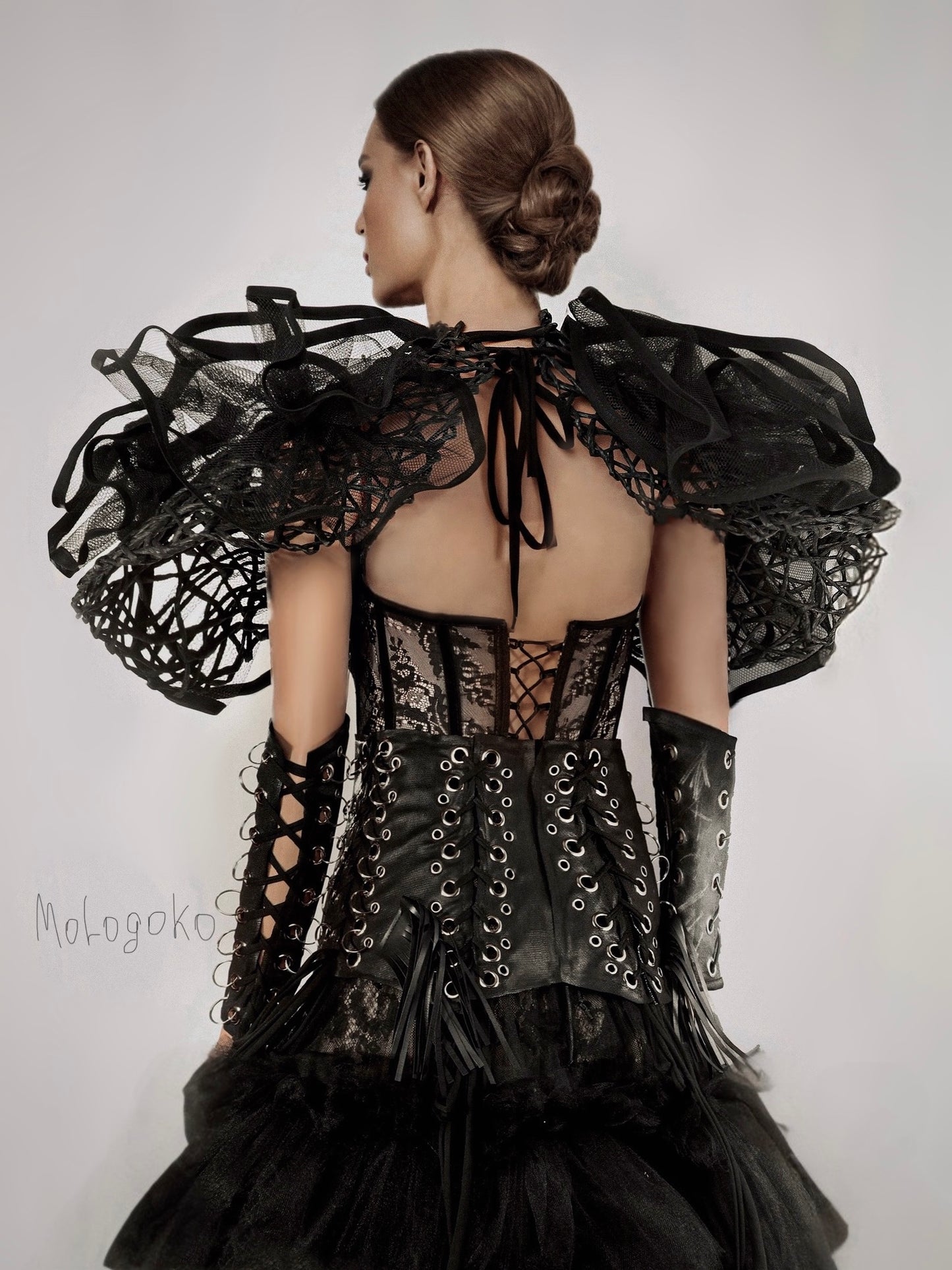 Faux Leather Key Chain Corseted Belt - Mologoko Couture