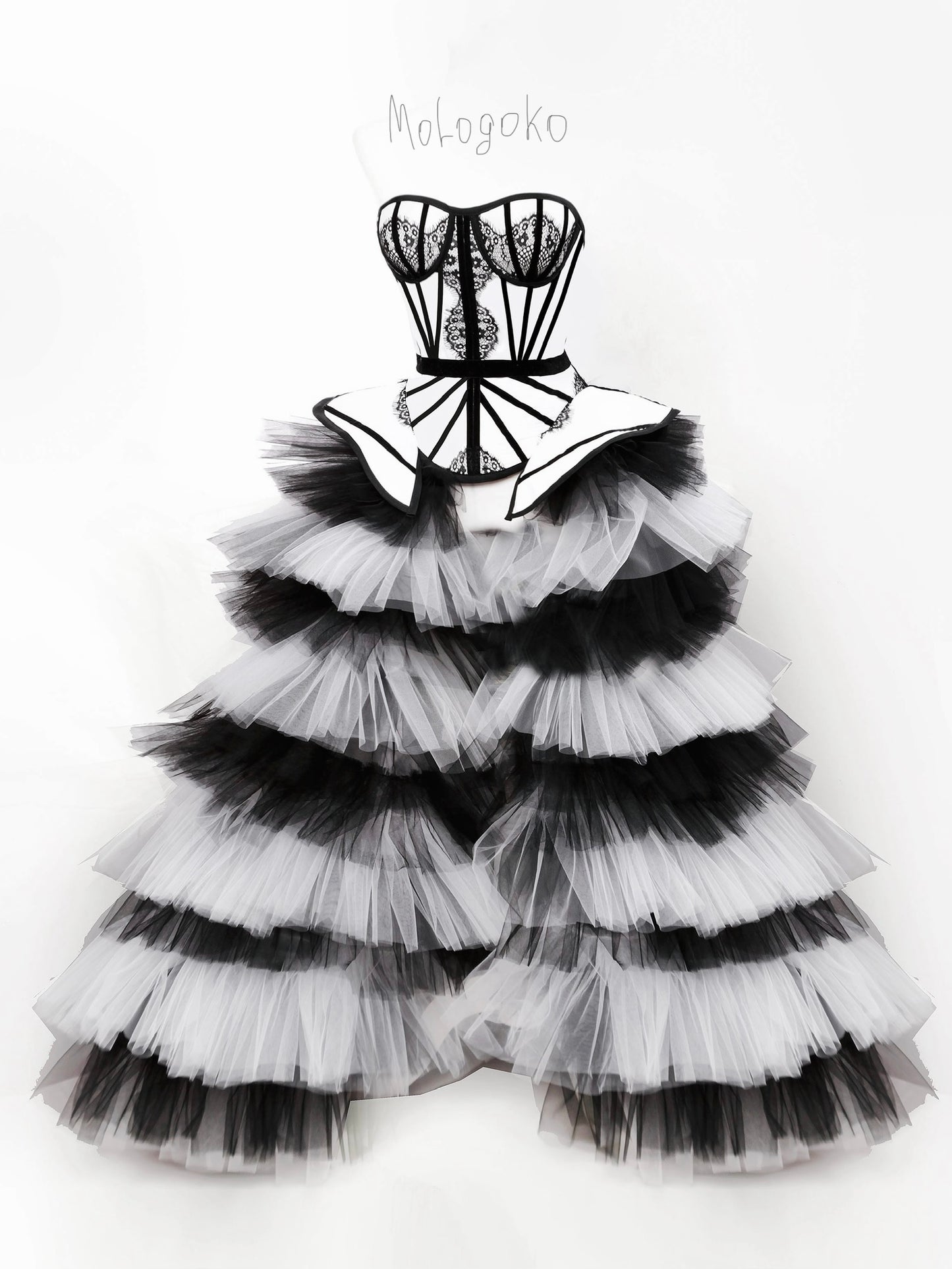 The Chapel Window Tulle Black and White Overskirt