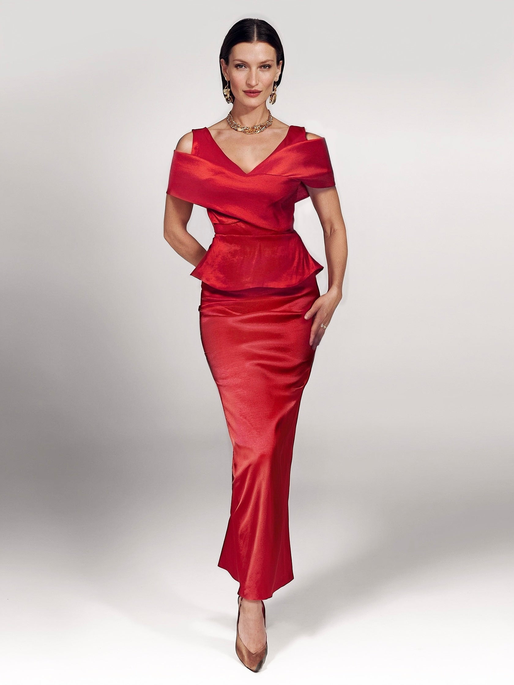 Genevieve Gown Outfit with Overskirt - Mologoko Couture