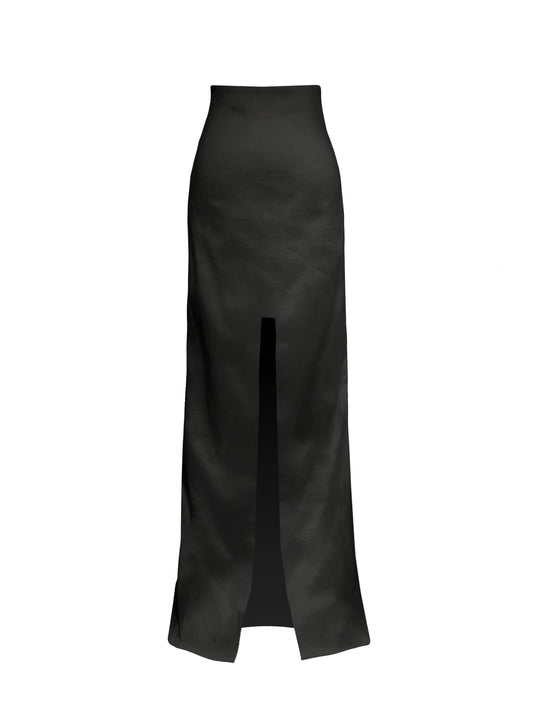 Base Evening Front Slit Taffeta Maxi Skirt - Mologoko Couture