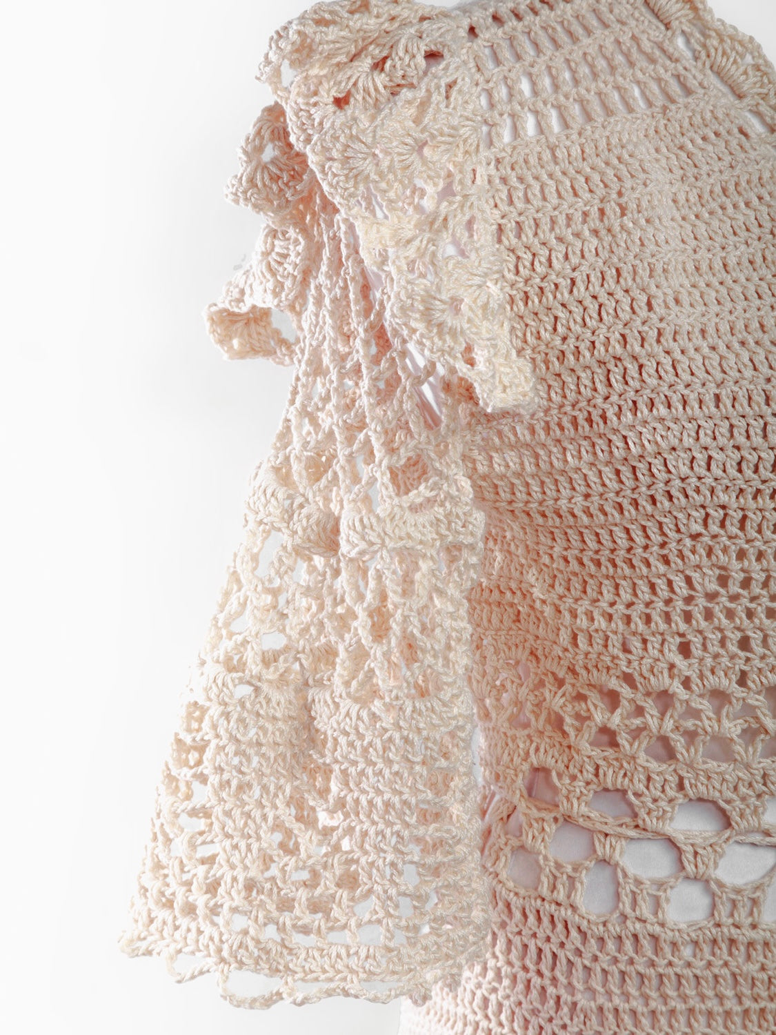 Dita Crochet Maxi Dress with Lacy Sleeves - Mologoko Couture