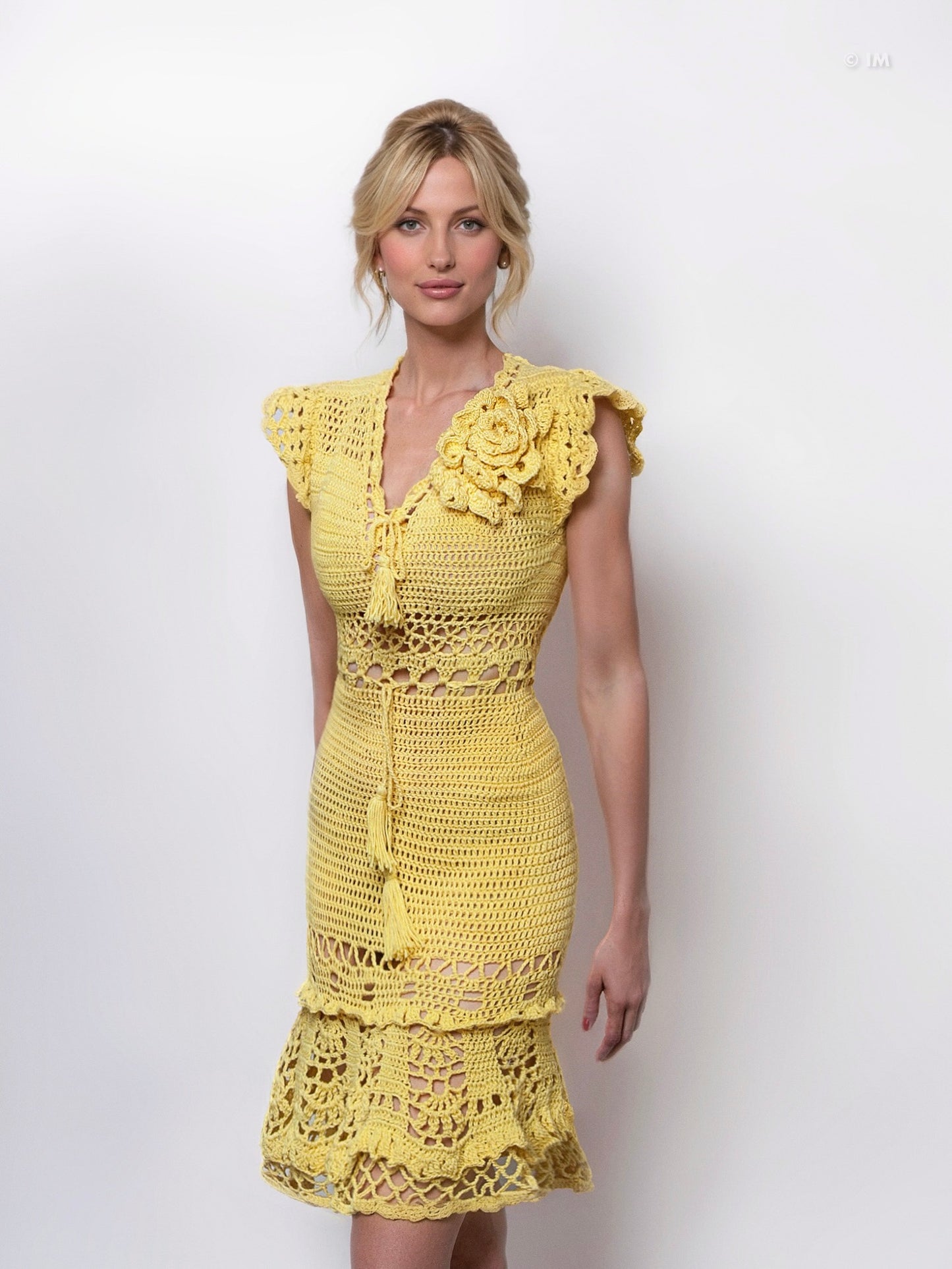 Blossom Crochet Midi Dress