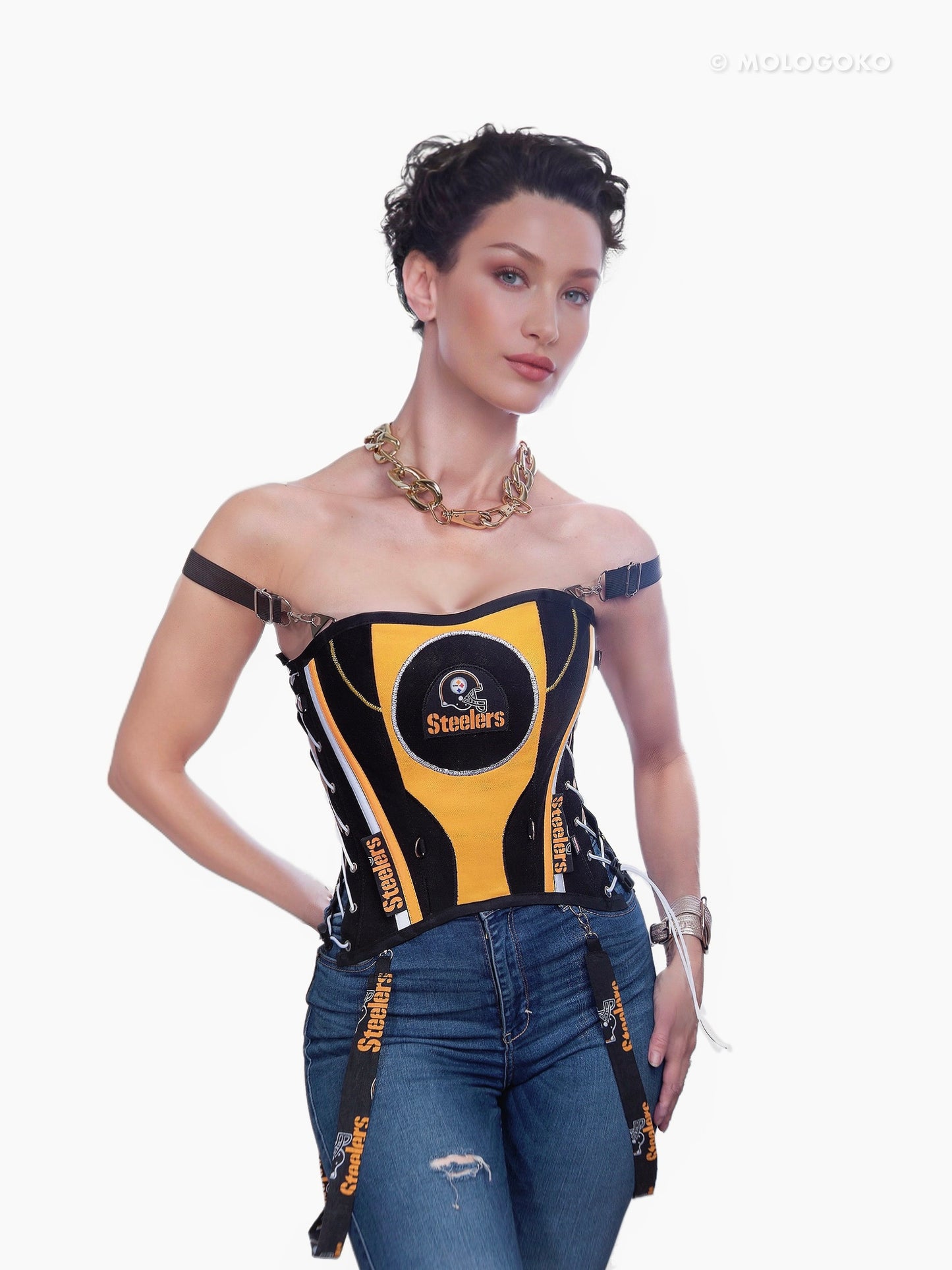Pittsburgh Steelers Football Team Corset Bustier Top