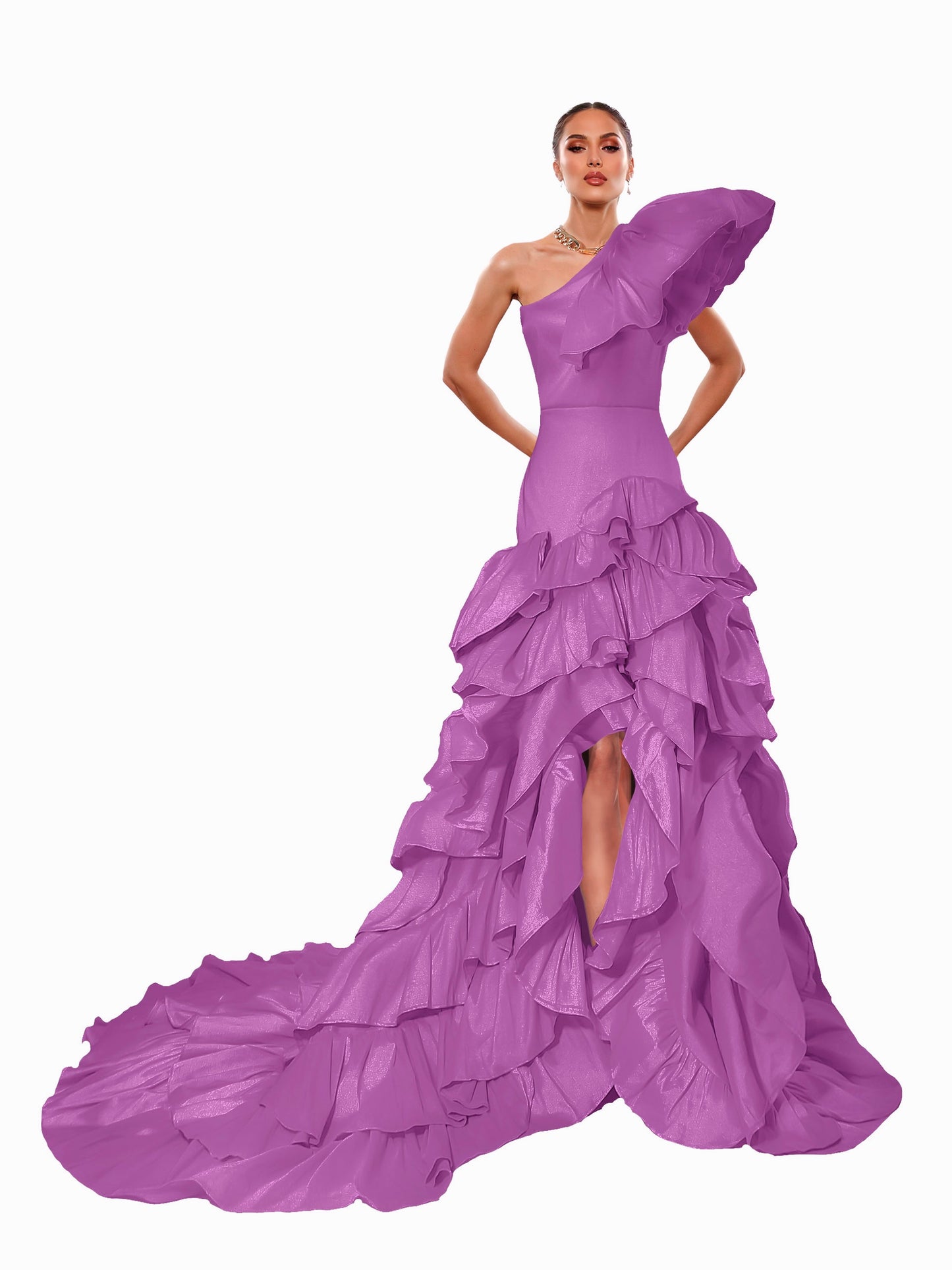 Marigold Sea Of Ruffles Gown - Mologoko Couture