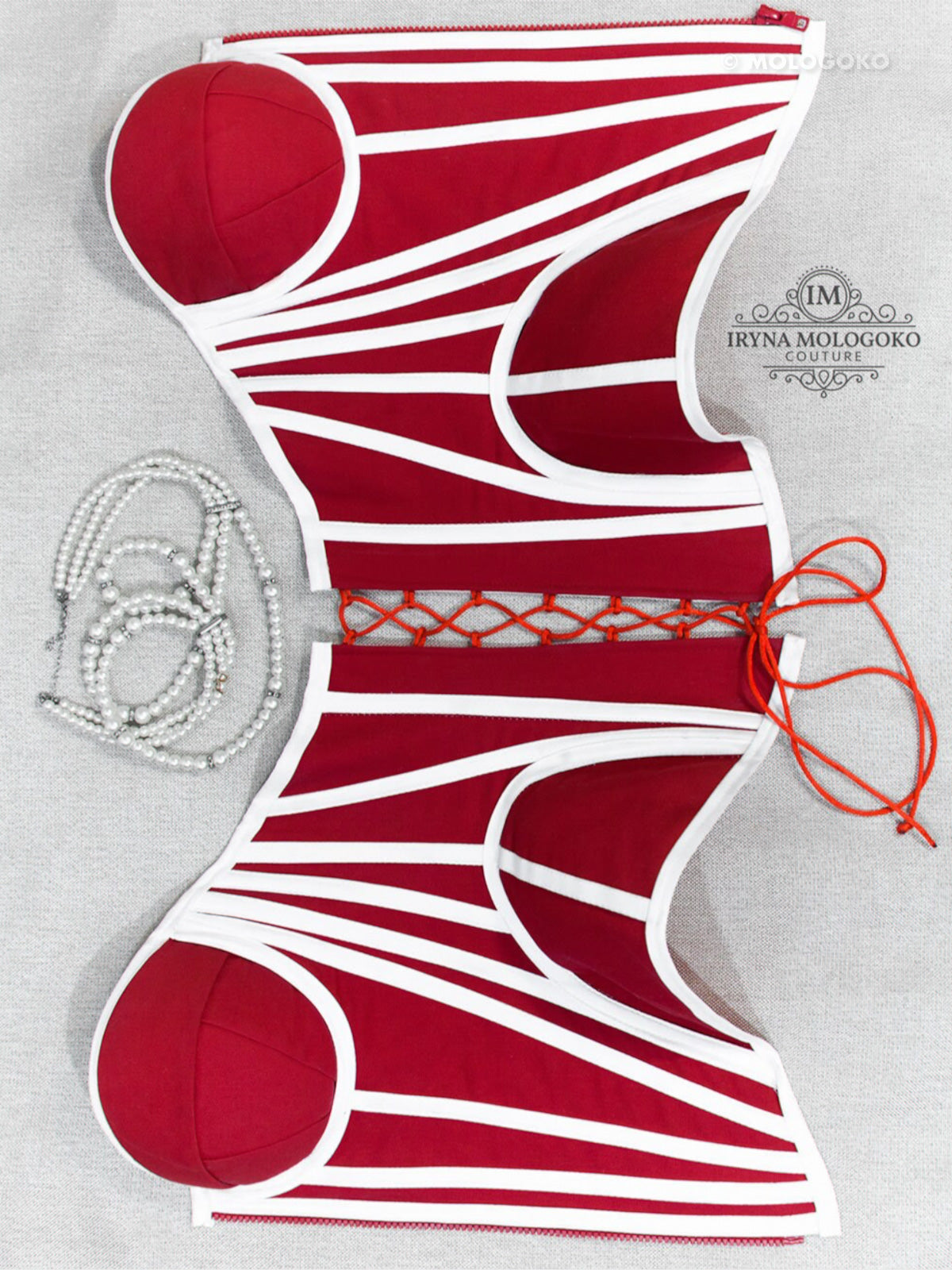 Red Porsche Front Zipper Corset