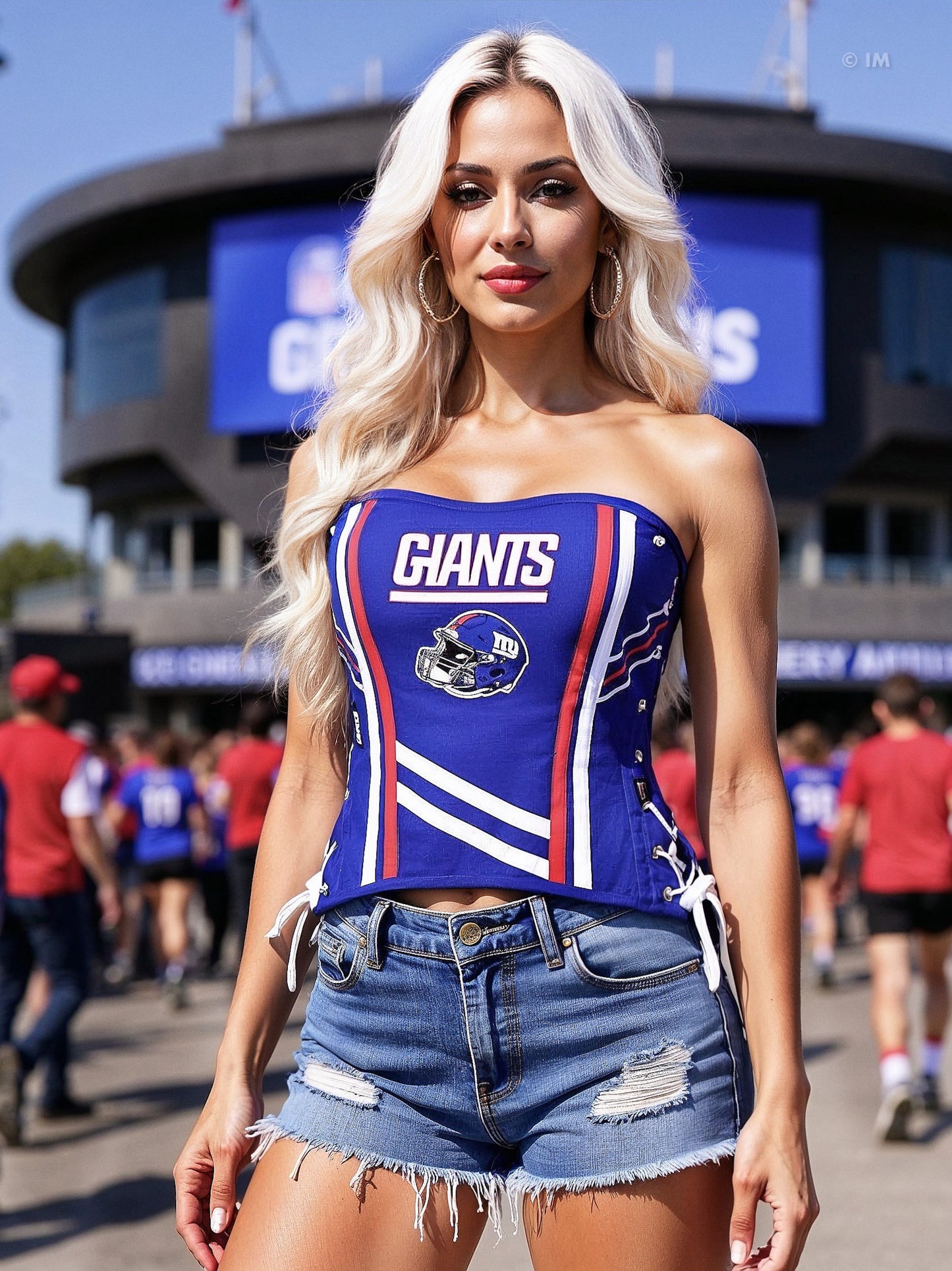 New York GIANTS Football Team Corset Bustier Top