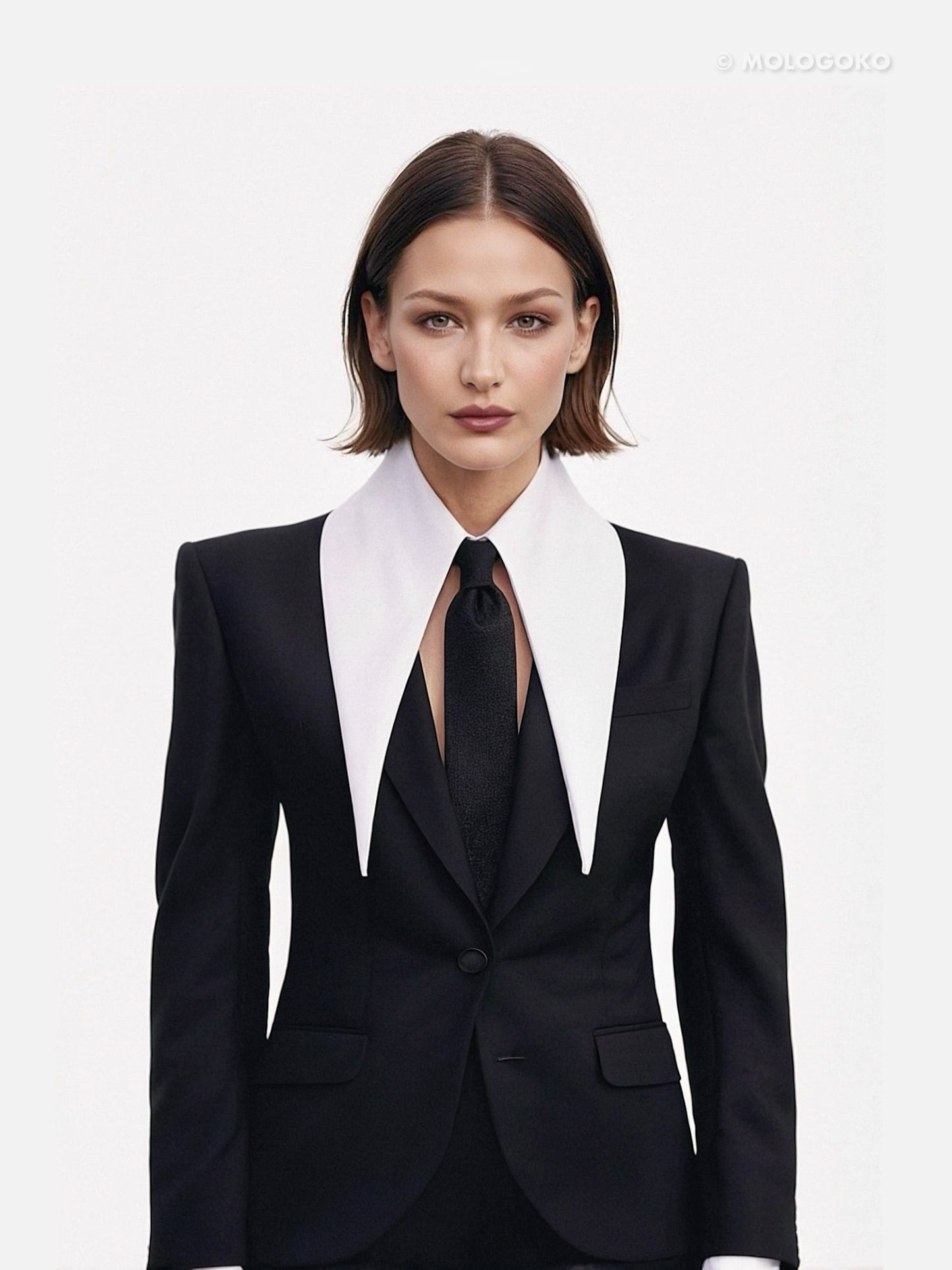 Large Removable White Pointy Collar - Mologoko Couture