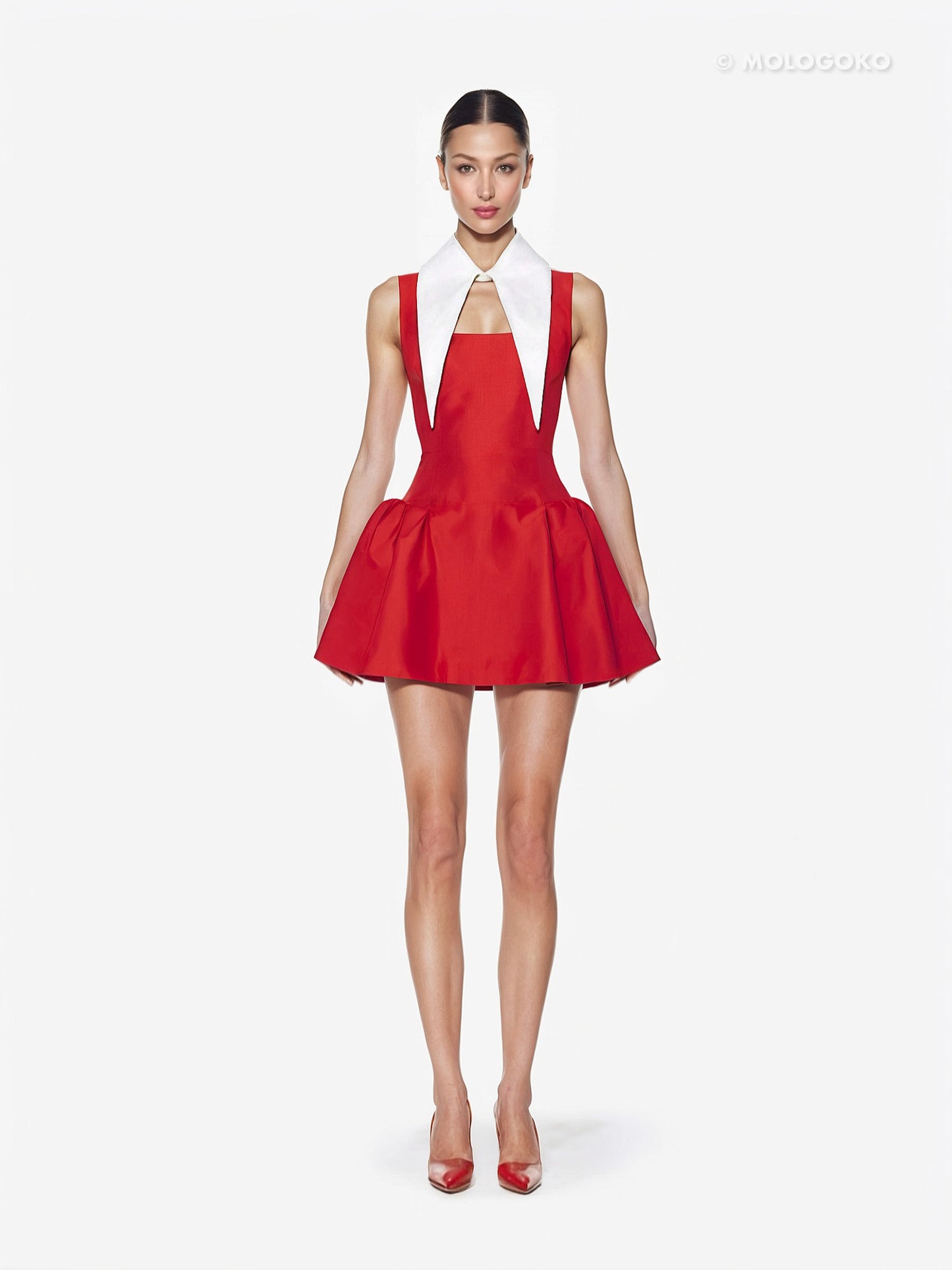 Large Removable White Pointy Collar - Mologoko Couture