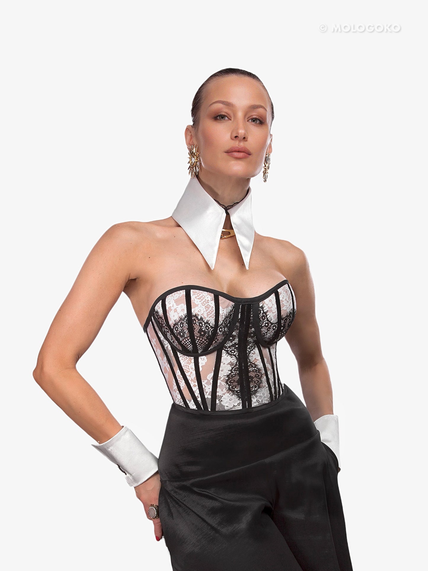 The Chapel Window Bustier White Lace - custom. made fashion
