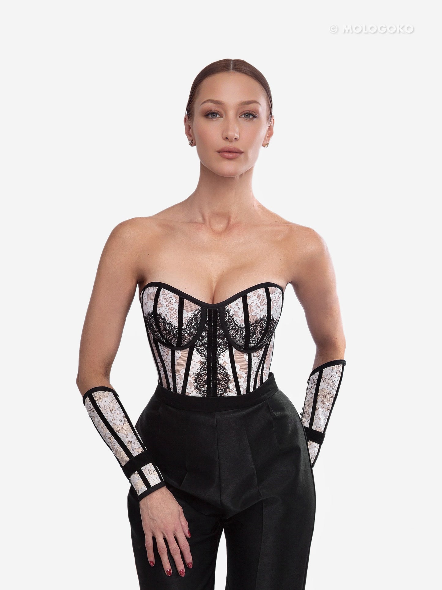 The Chapel Window Bustier White Lace - custom. made fashion