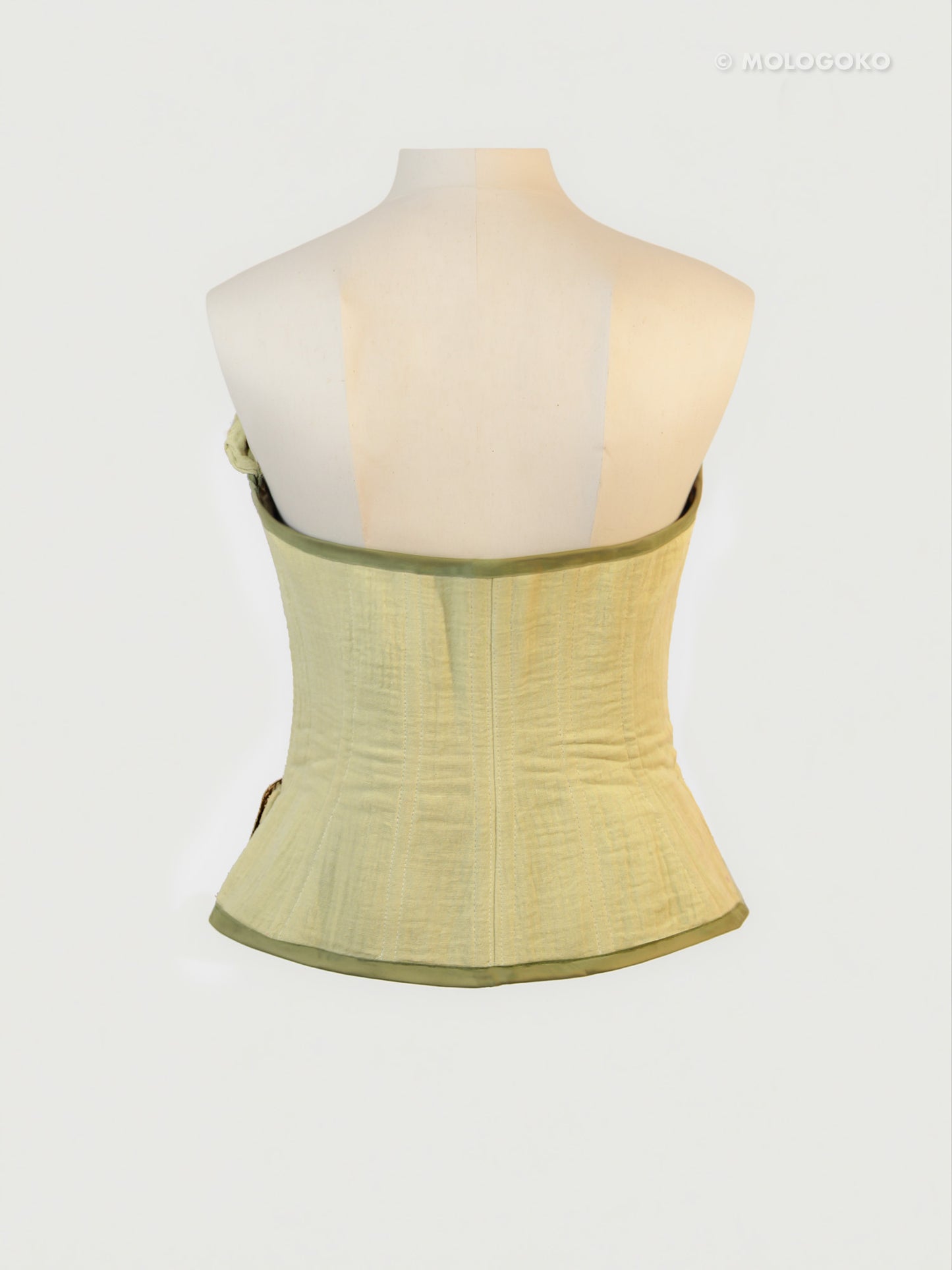 Miranda Organic Cotton Gauze Draped Front Zipper Corset - custom made clothing