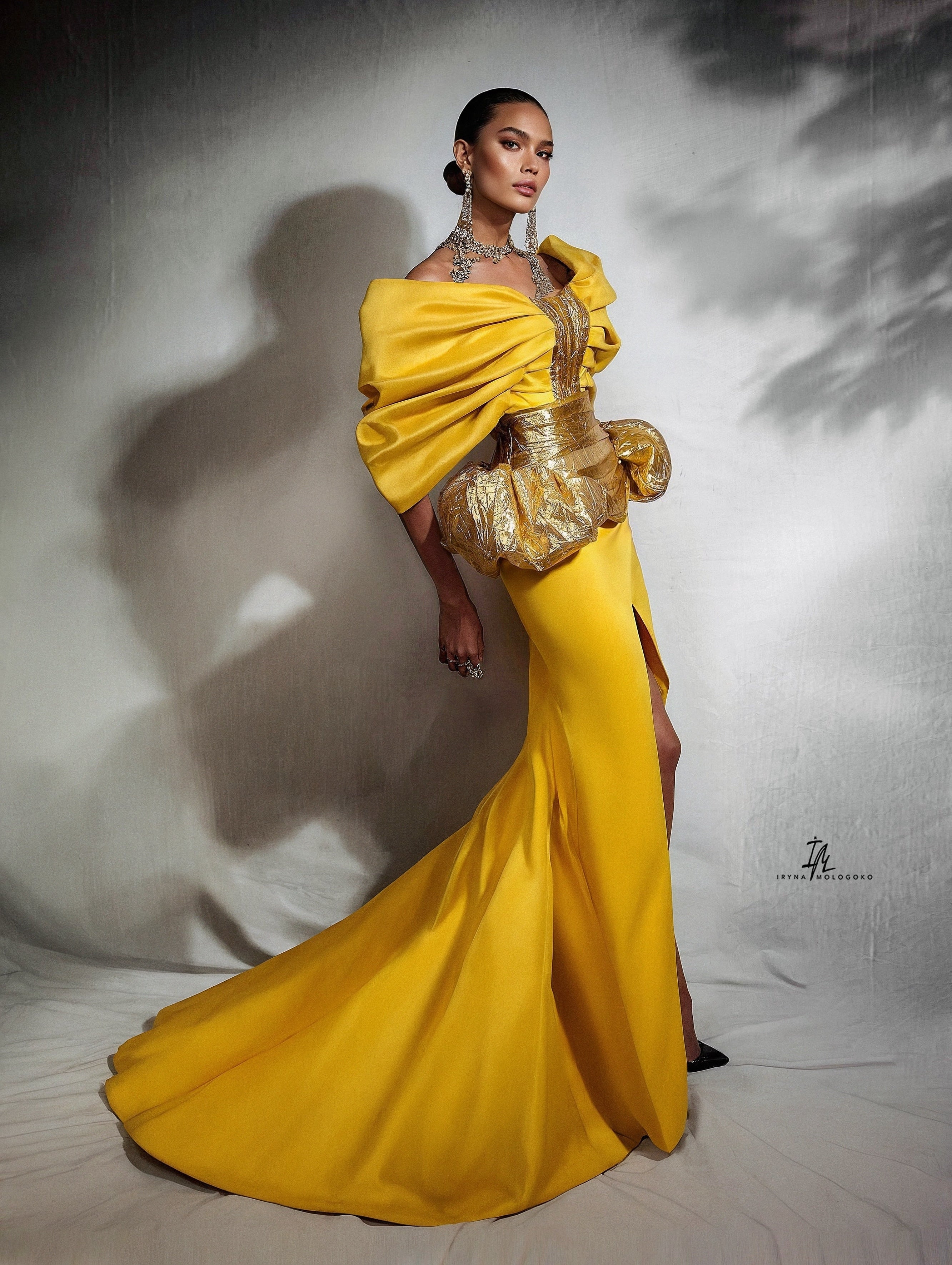 Gisele Yellow Gold Gown Set – Mologoko Couture