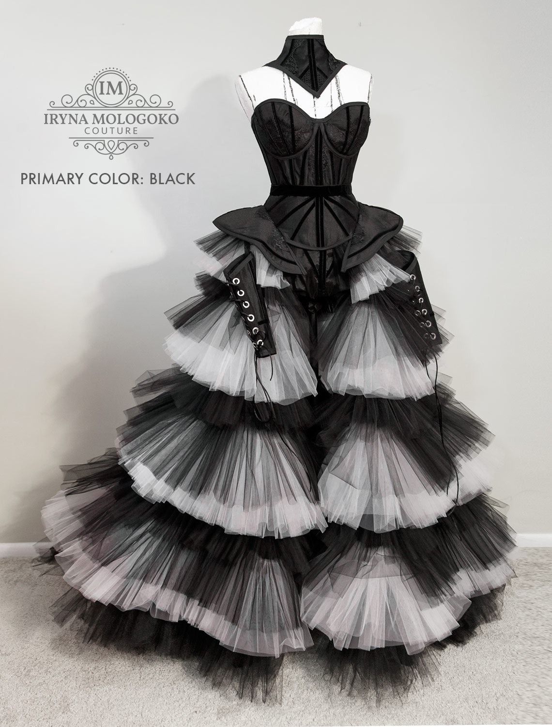 Chapel Window Full Corset Black - Mologoko Couture