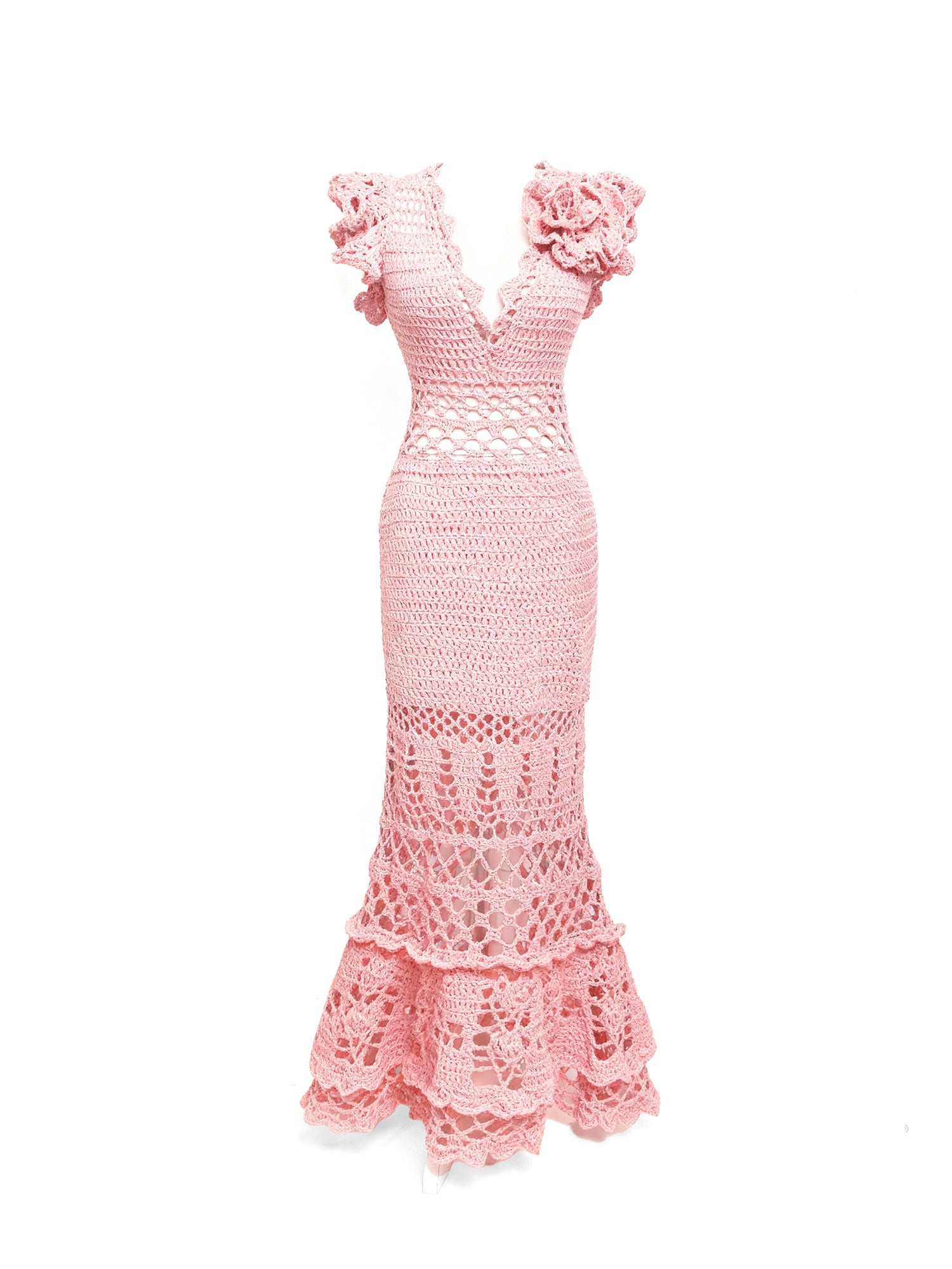 Blossom Crochet Maxi Dress – Mologoko Couture