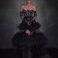 Femme En Noir Black Couture Corseted Dress One of a Kind