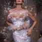 White Swan Red Carpet Style Wedding Corseted Gown Set - Mologoko Couture