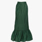 Silk Taffeta Maxi Skirt with Ruffle