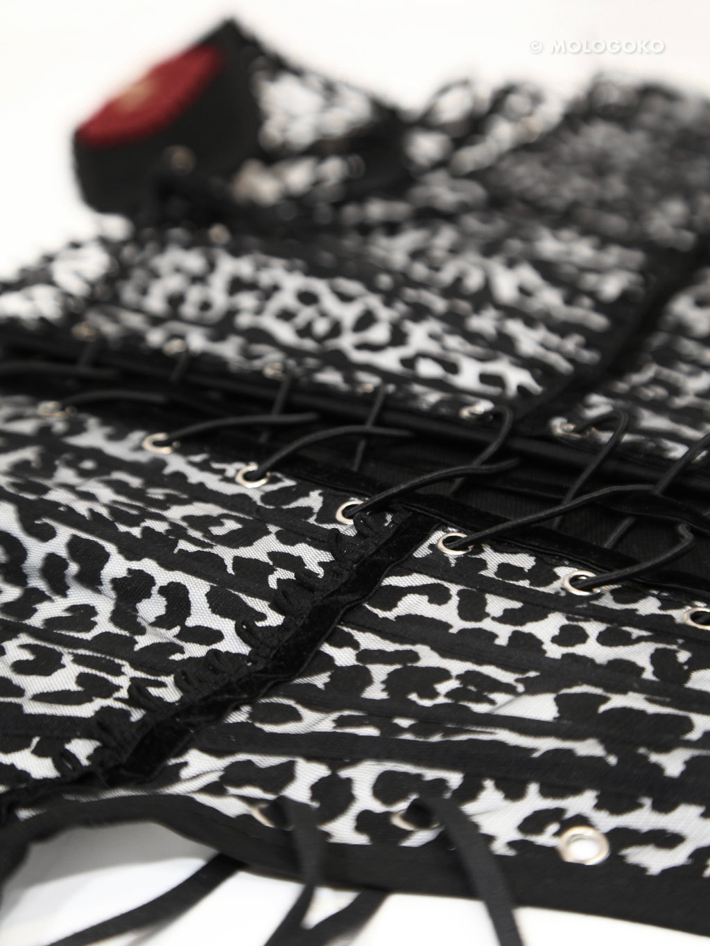 Leopard Twill Cotton Front Lacing Corset - custom. made fashion