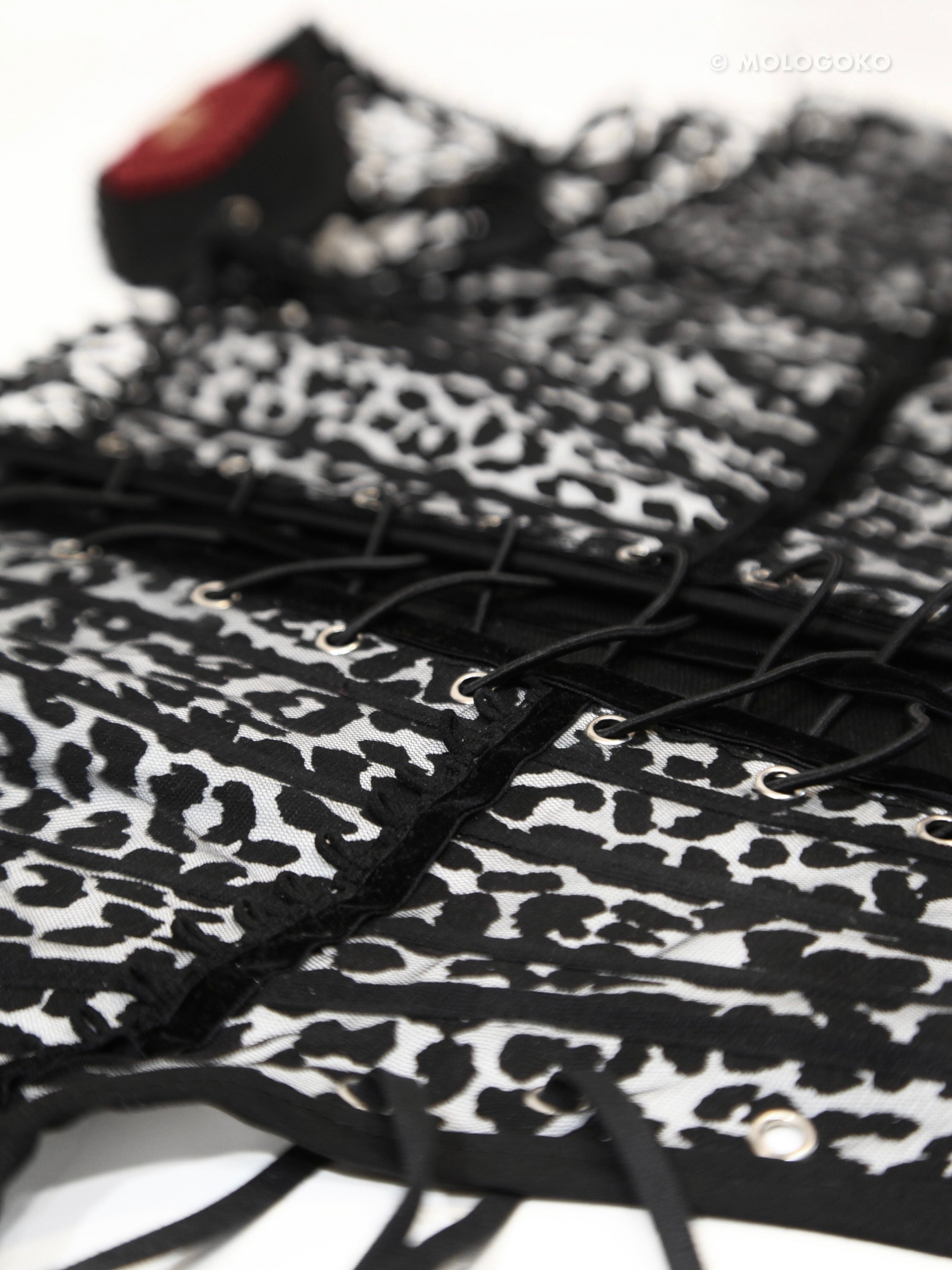 Leopard Twill Cotton Front Lacing Corset - custom. made fashion