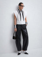 The Baroness 8" - 22” Long Collar Cuffs Set Stripped