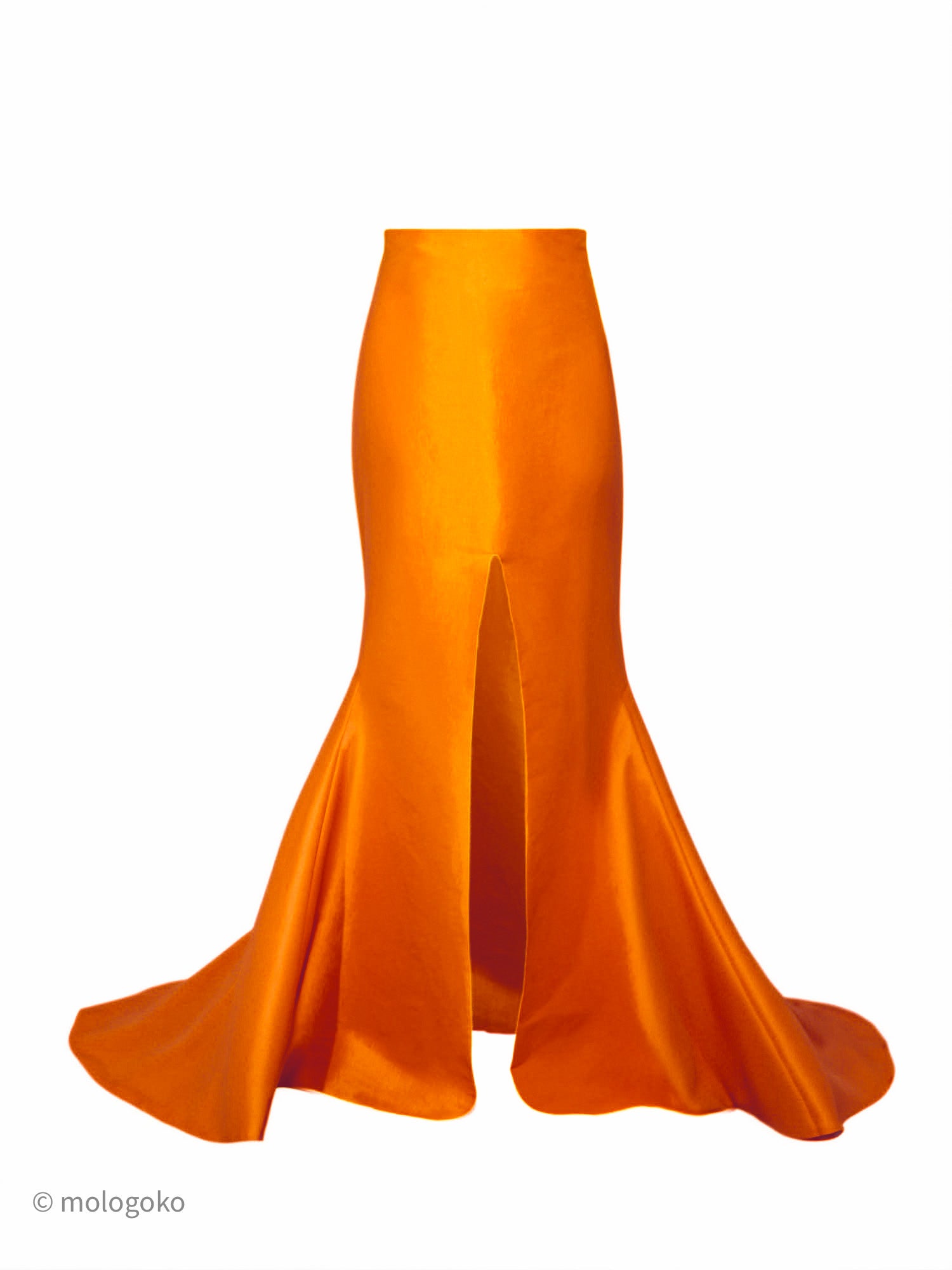 Basic Evening Mermaid Style Front Slit Taffeta Skirt - Mologoko Couture