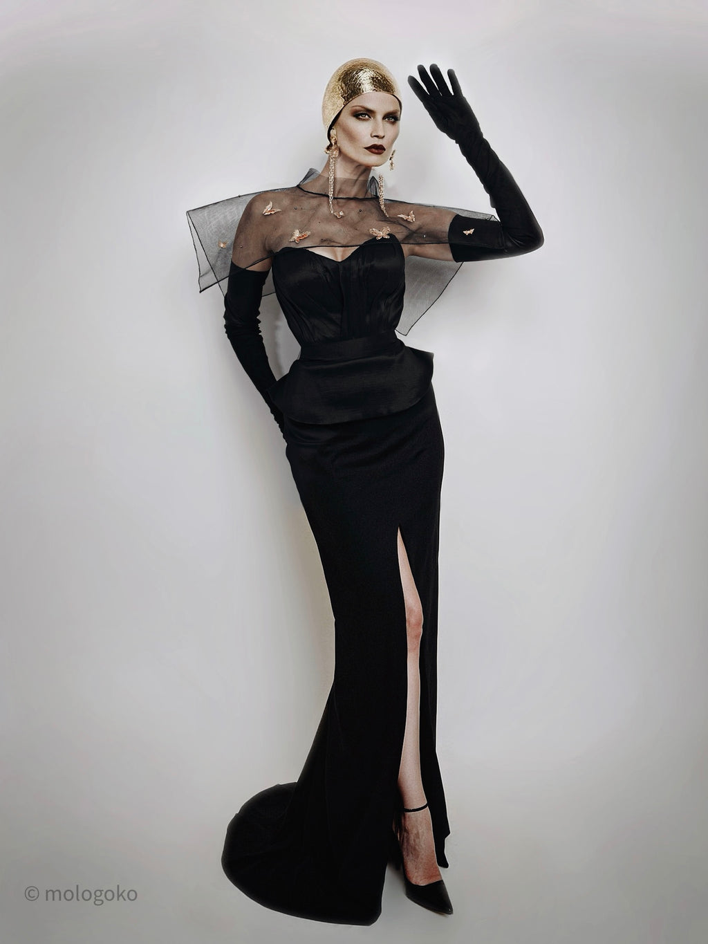 Golden Butterfly Shoulder Statement Cover - Mologoko Couture