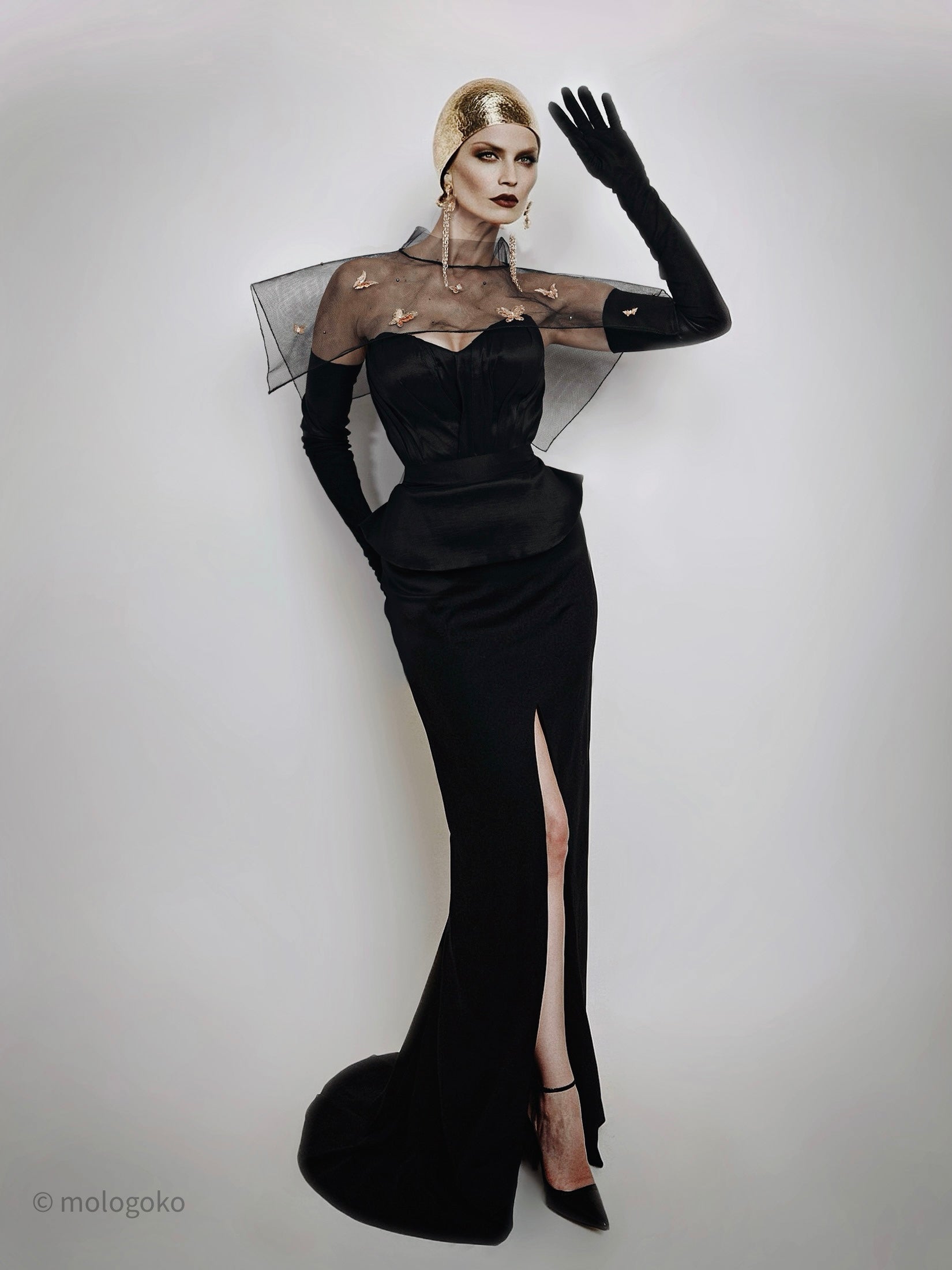 Golden Butterfly Shoulder Statement Cover - Mologoko Couture