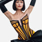 Ferrari Yellow Organic Canvas Front Zipper Corset Bustier - Mologoko Couture