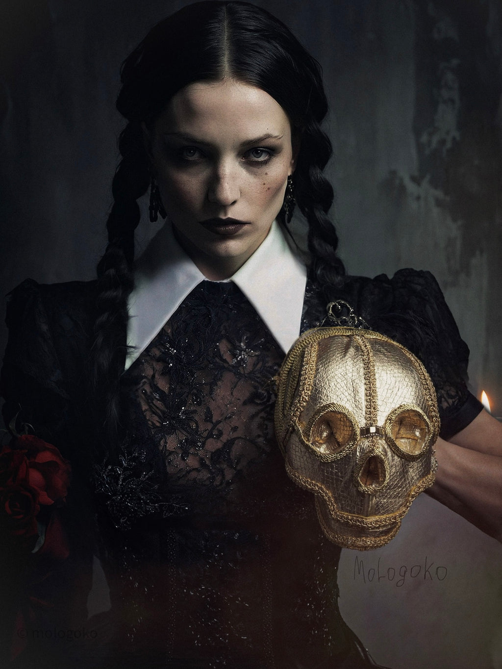 Wednesday Addams Skull Handbag Purse - Mologoko Couture