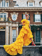 Marigold Sea Of Ruffles Gown - Mologoko Couture