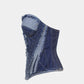 “Fray Play” Sculpted Two-Tone Denim Corset - custom made clothing