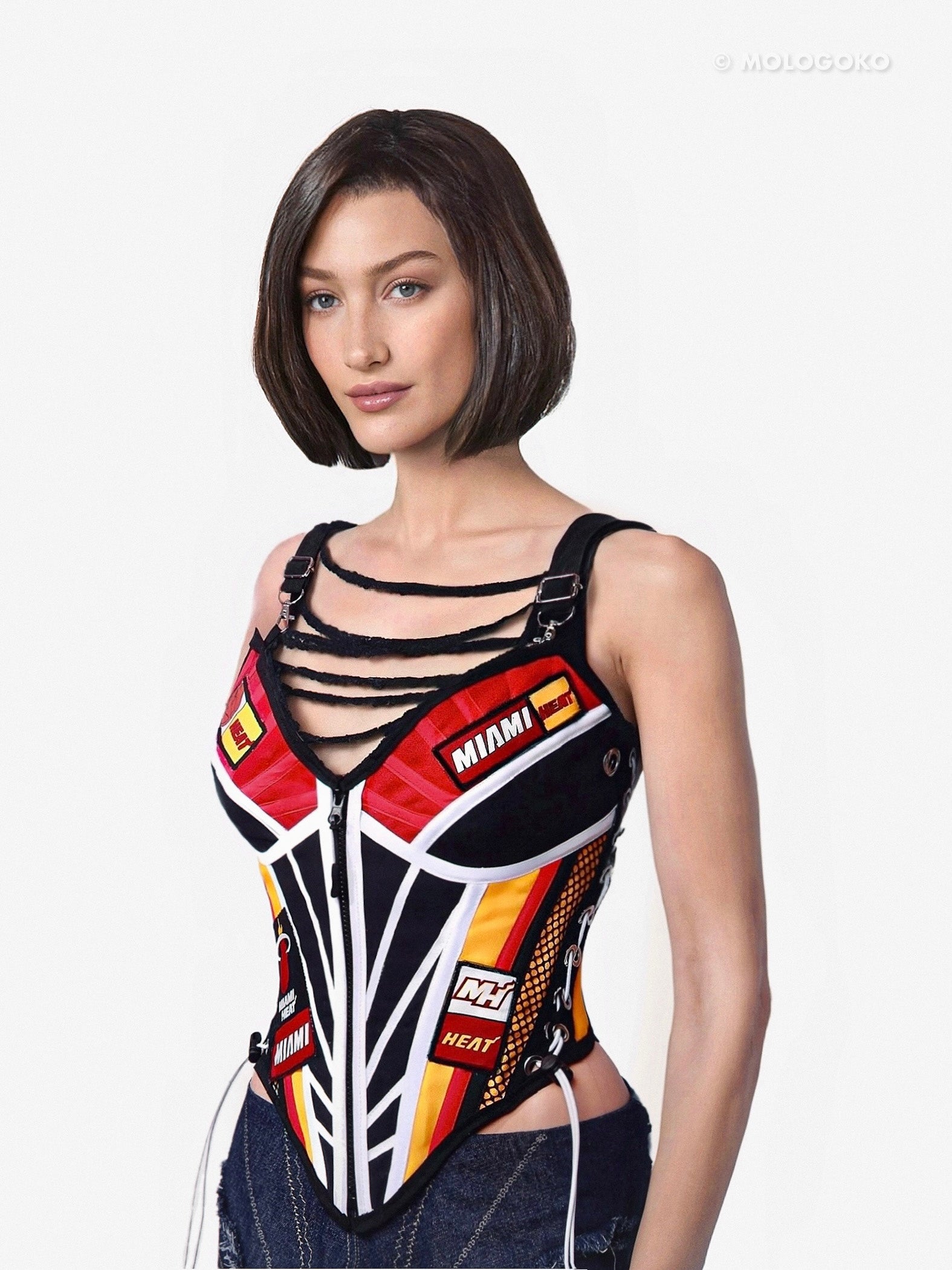 MIAMI HEAT Basketball Team Corset Bustier Top - Mologoko Couture