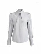 Victoria Large Collar Long Sleeves Fitted Shirt