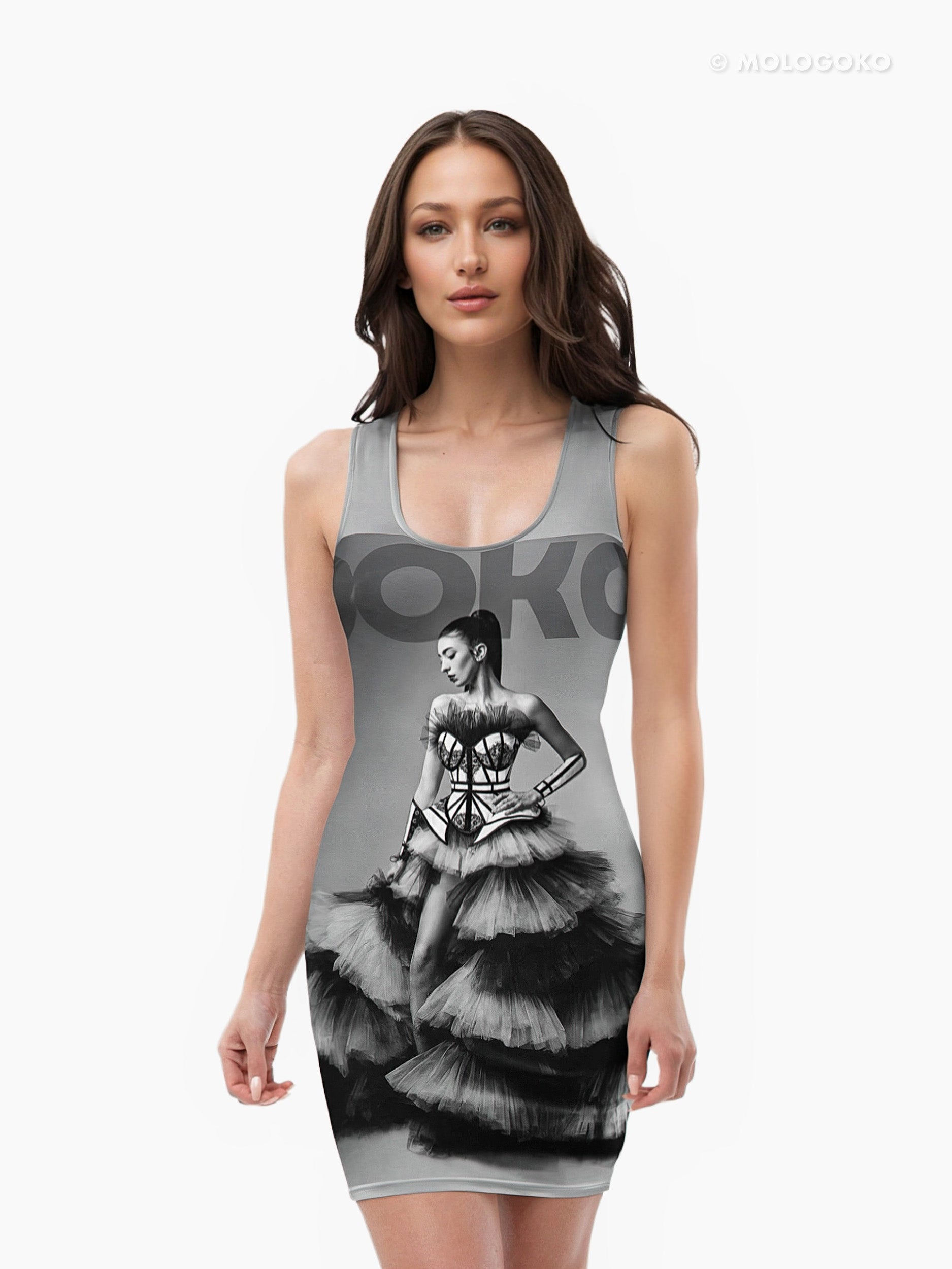 Chapel Window Photo Bodycon Mini Dress - Mologoko Couture