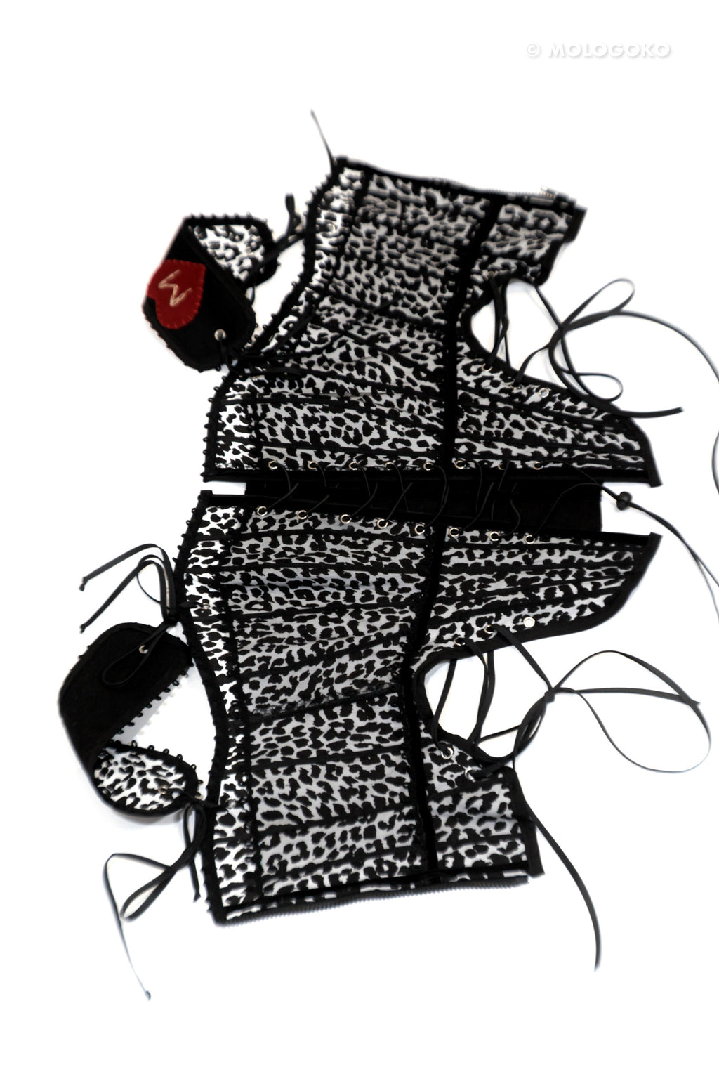 Leopard Twill Cotton Front Lacing Corset - custom. made fashion